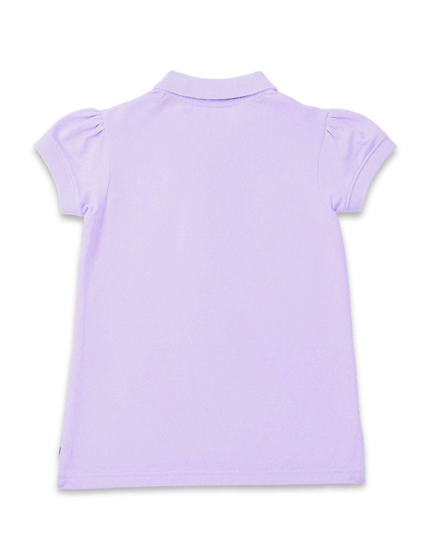 Girls Solid Polo Shirt Lavender - U.S. POLO ASSN. | Large