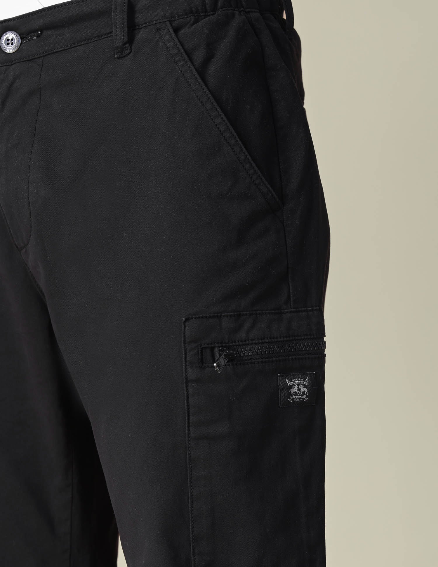 Solid Regular Fit Cargos Black - U.S. POLO ASSN. | Large