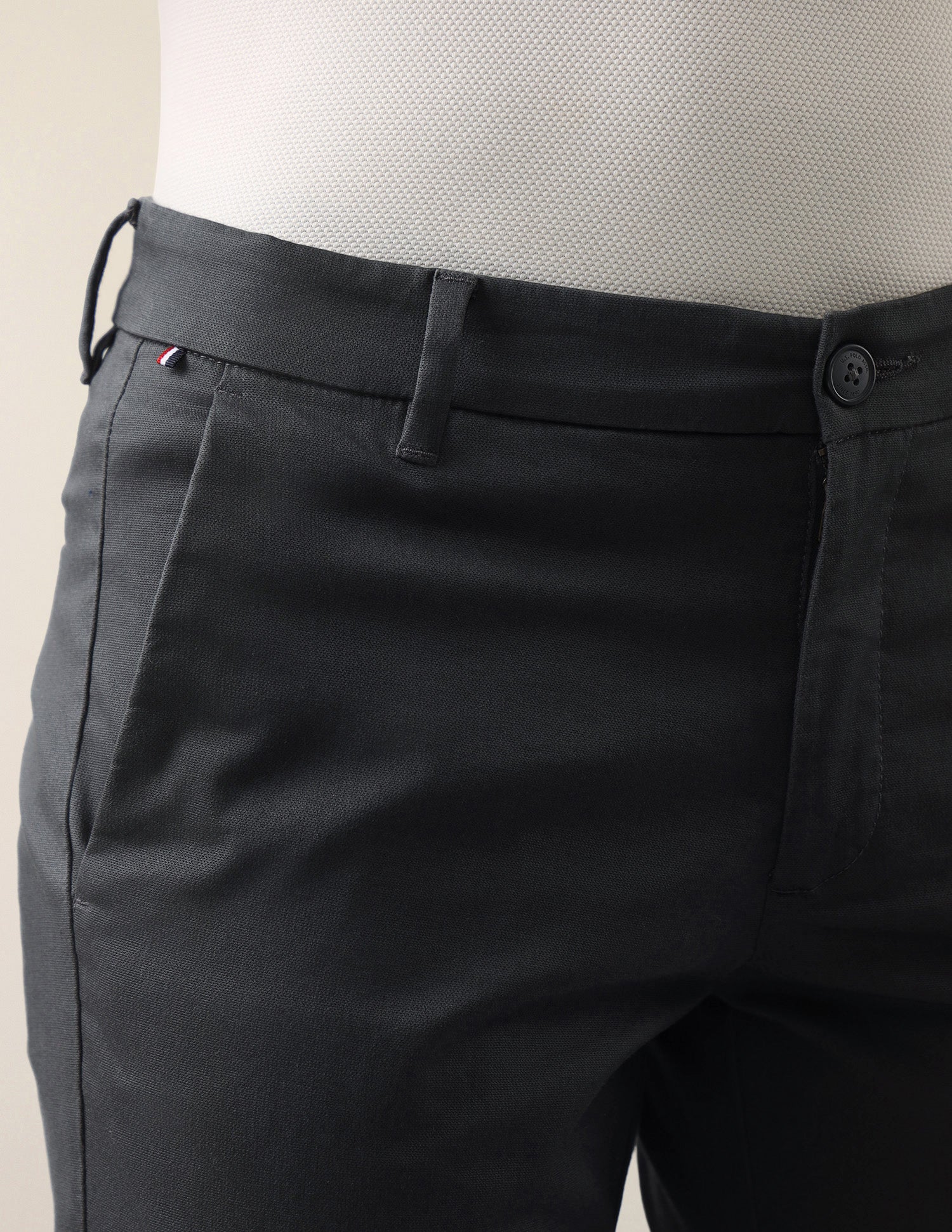 Denver Slim Fit Dobby Trousers Charcoal - U.S. Polo Assn. India | Large