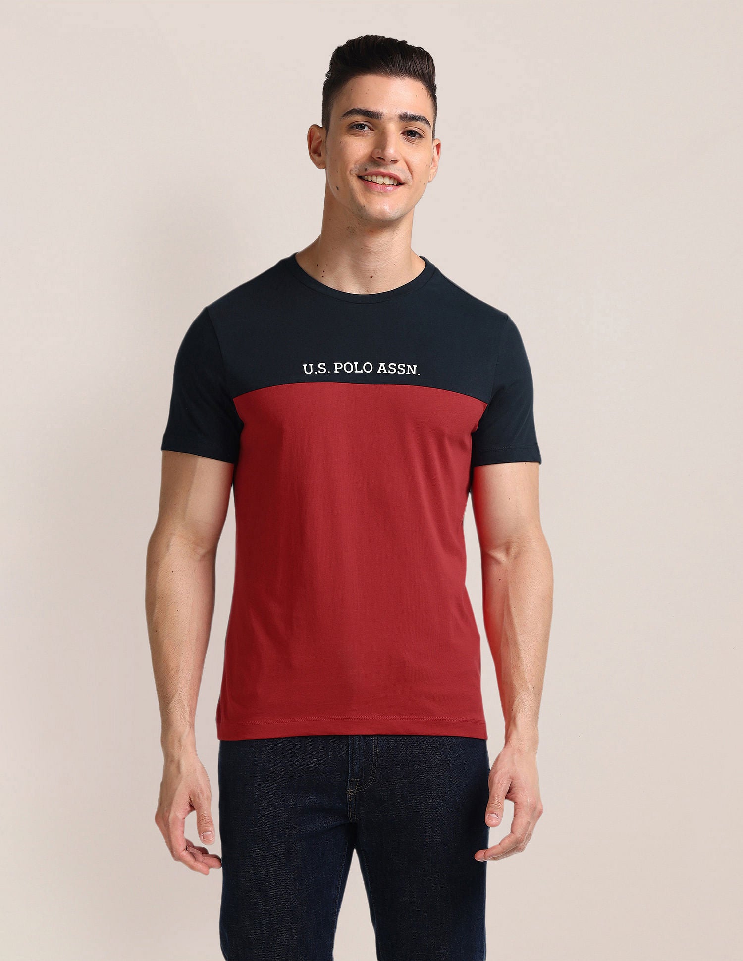 Brand Printed Slim Fit T-Shirt Navy - U.S. Polo Assn. India | Large