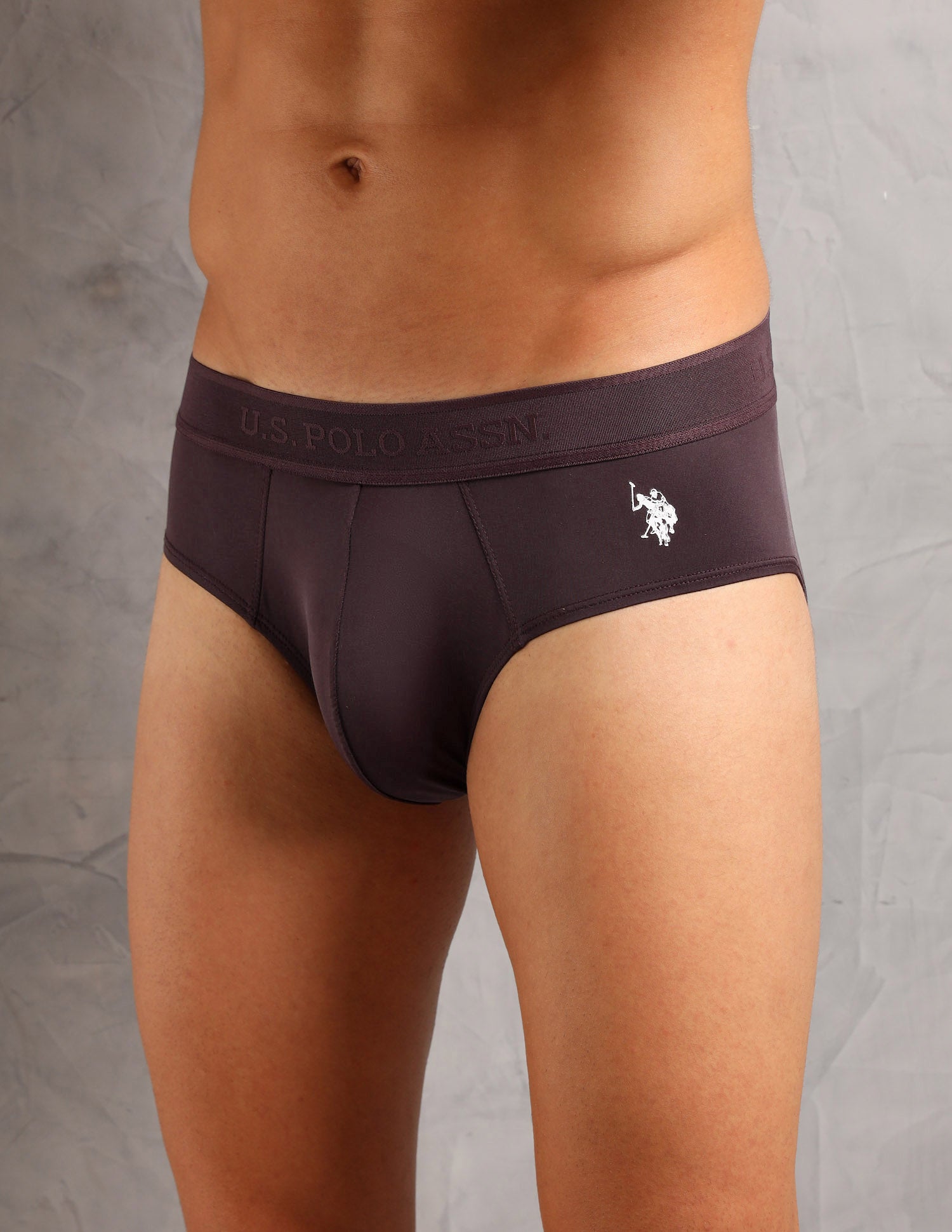 Moisture Control Antibacterial AB001 Briefs - Pack Of 1 Wine - U.S. POLO ASSN. | Large