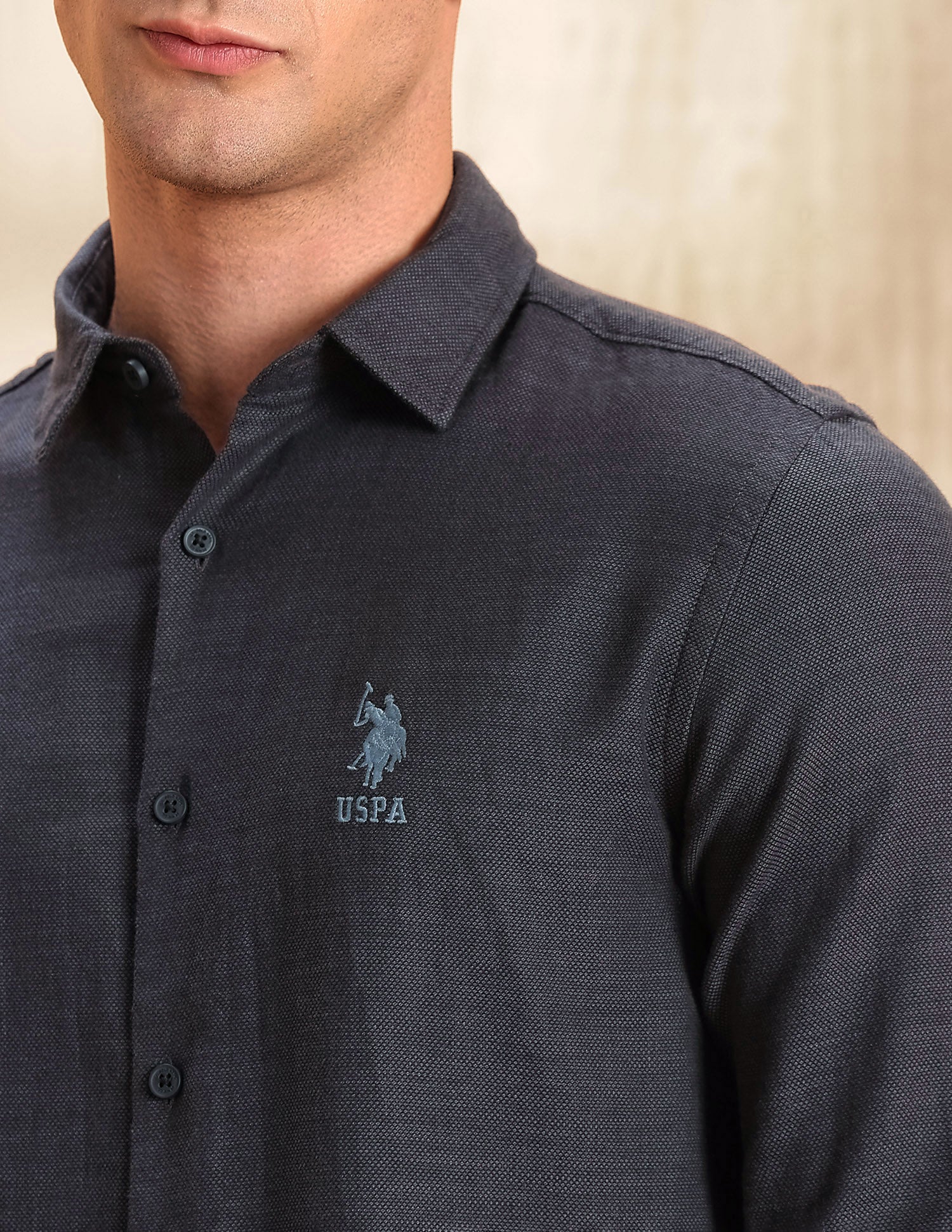 Slim Fit Legend Of Horseshoe Shirt Dark Grey - U.S. POLO ASSN. | Large