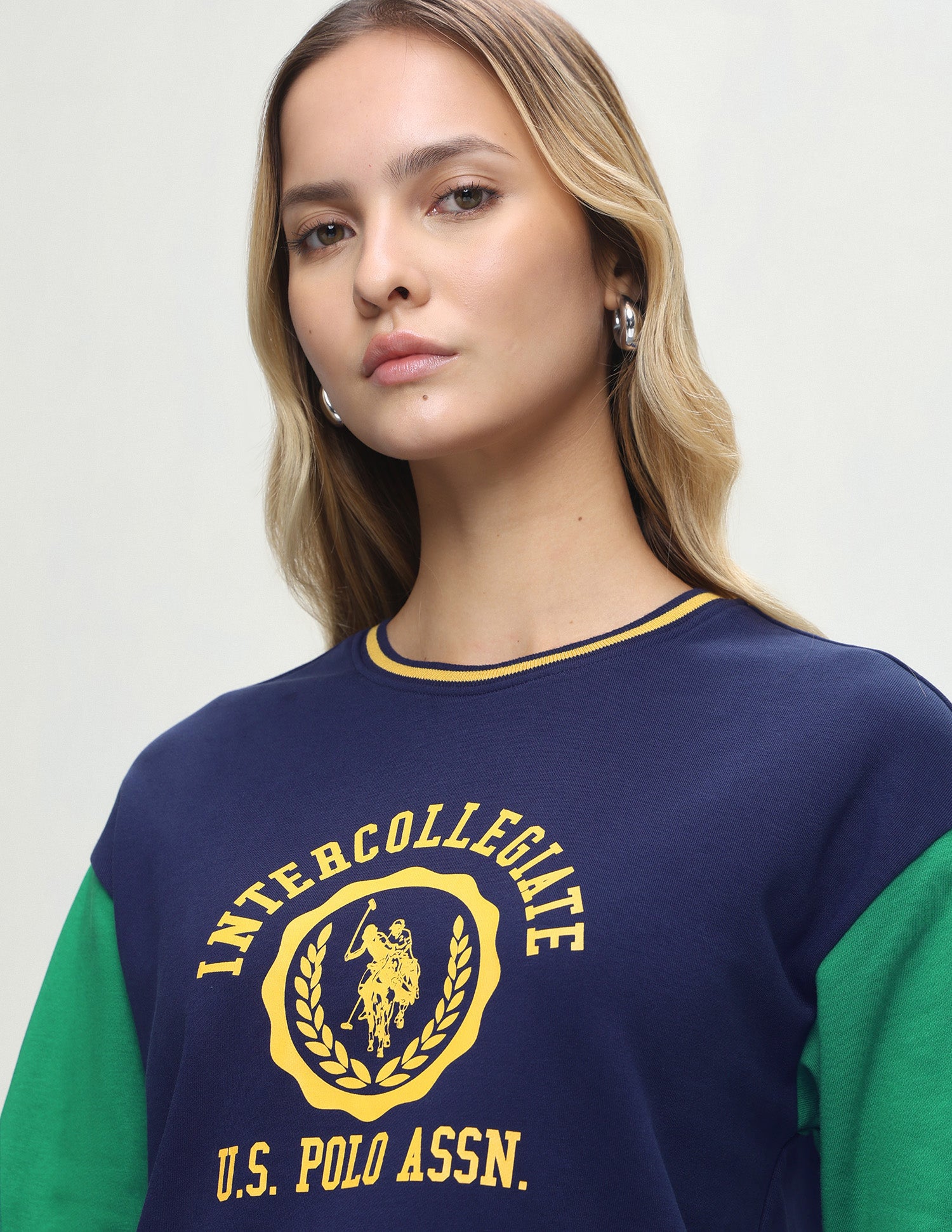 Colourblocked Relaxed Fit Sweatshirt Navy - U.S. Polo Assn. India | Large