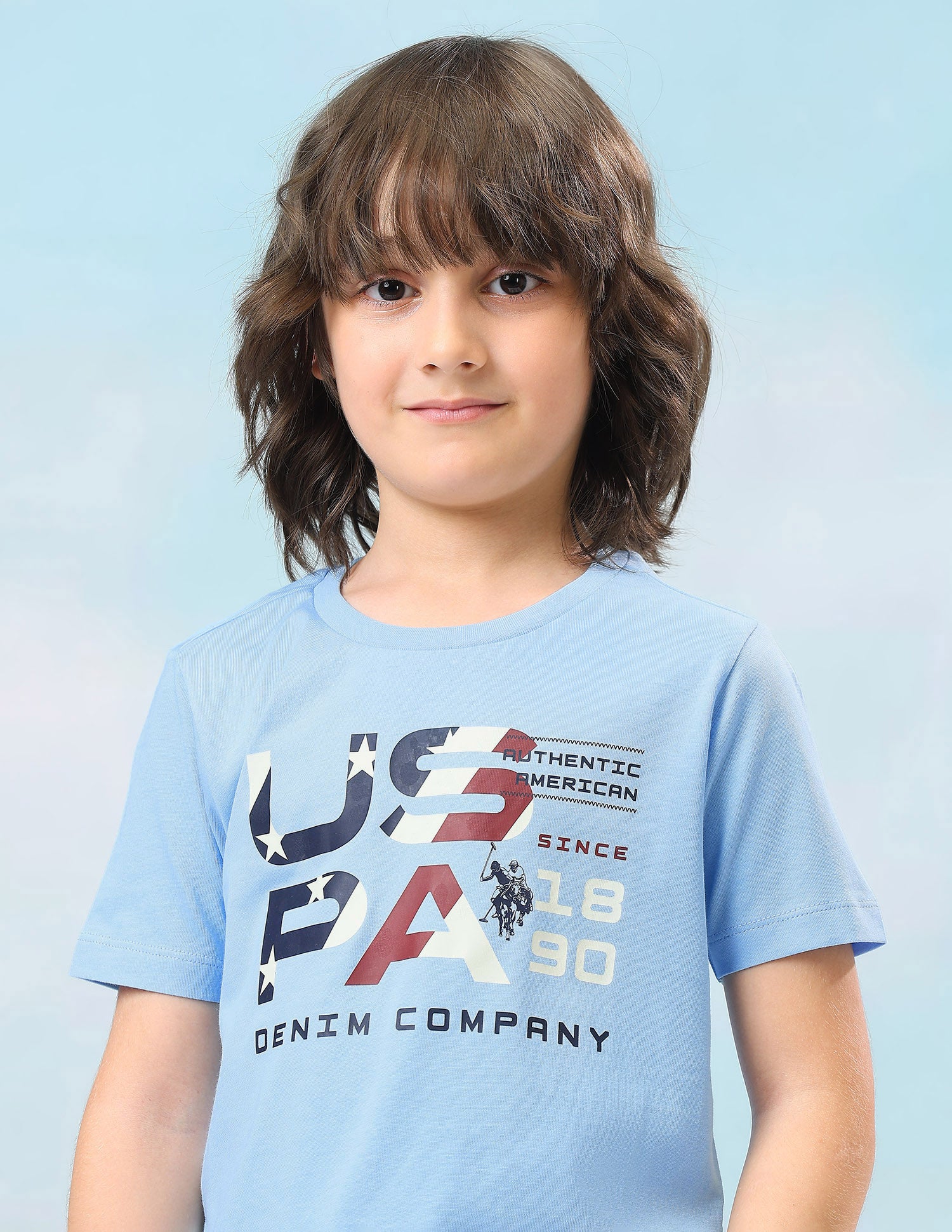 Graphic Brand Printed Regular Fit T-Shirt Blue - U.S. Polo Assn. India | Large