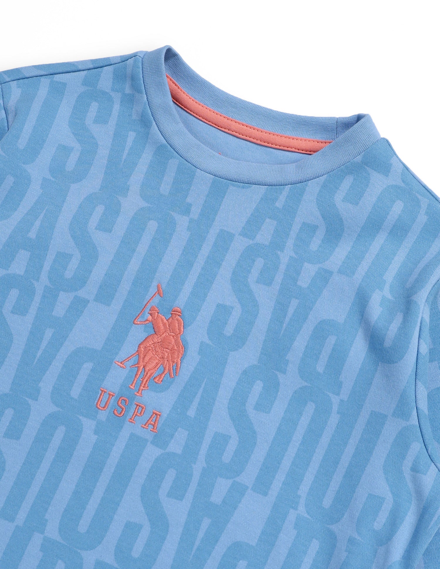 Boys Brand Printed Regular Fit Sweatshirt Light Blue - U.S. POLO ASSN. | Large