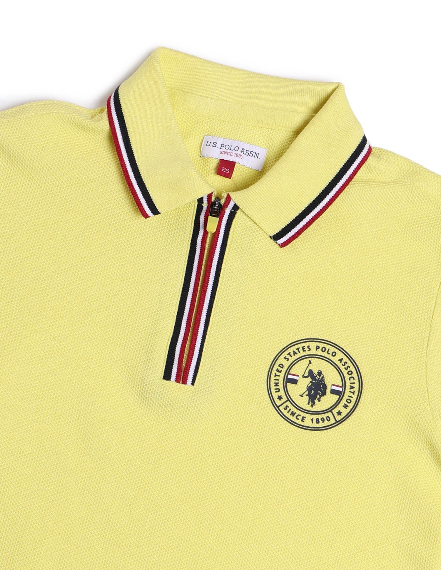 Boys Solid Regular Fit Polo Shirt Light Yellow - U.S. POLO ASSN. | Large
