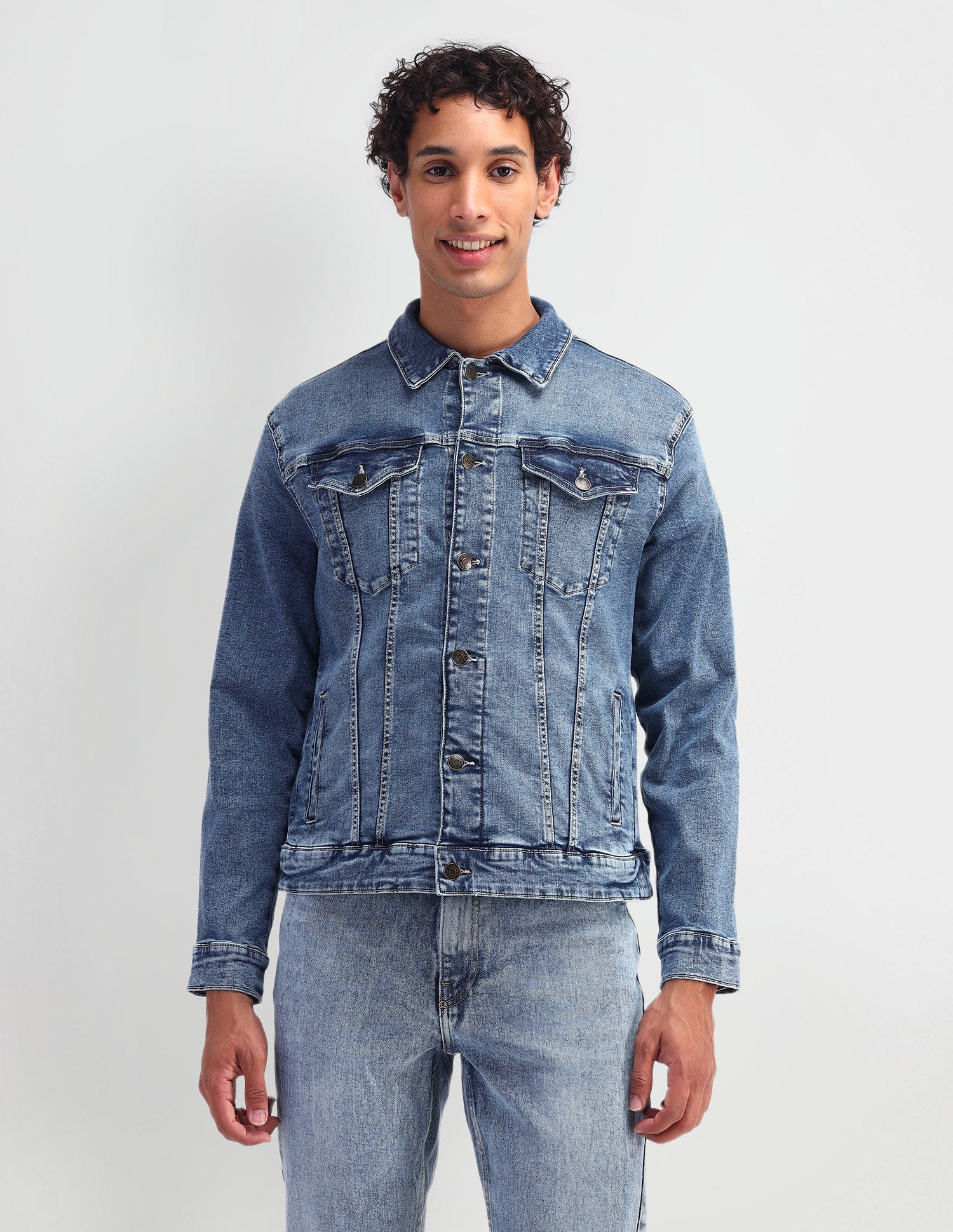 Solid Regular Fit Jacket Blue - U.S. POLO ASSN. | Large