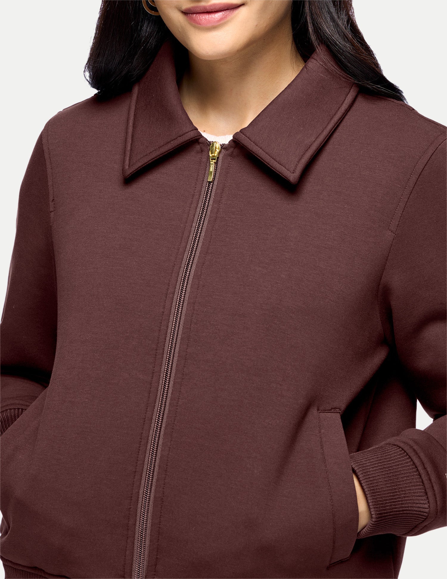 High Neck Scuba Bomber Jacket Brown - U.S. Polo Assn. India | Large