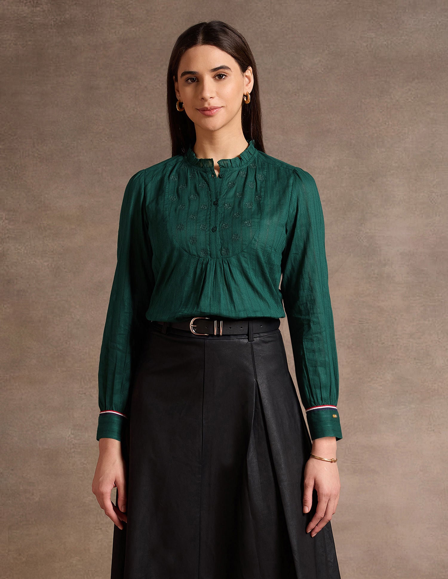 Tape Detail Dobby Top Green - U.S. Polo Assn. India | Large