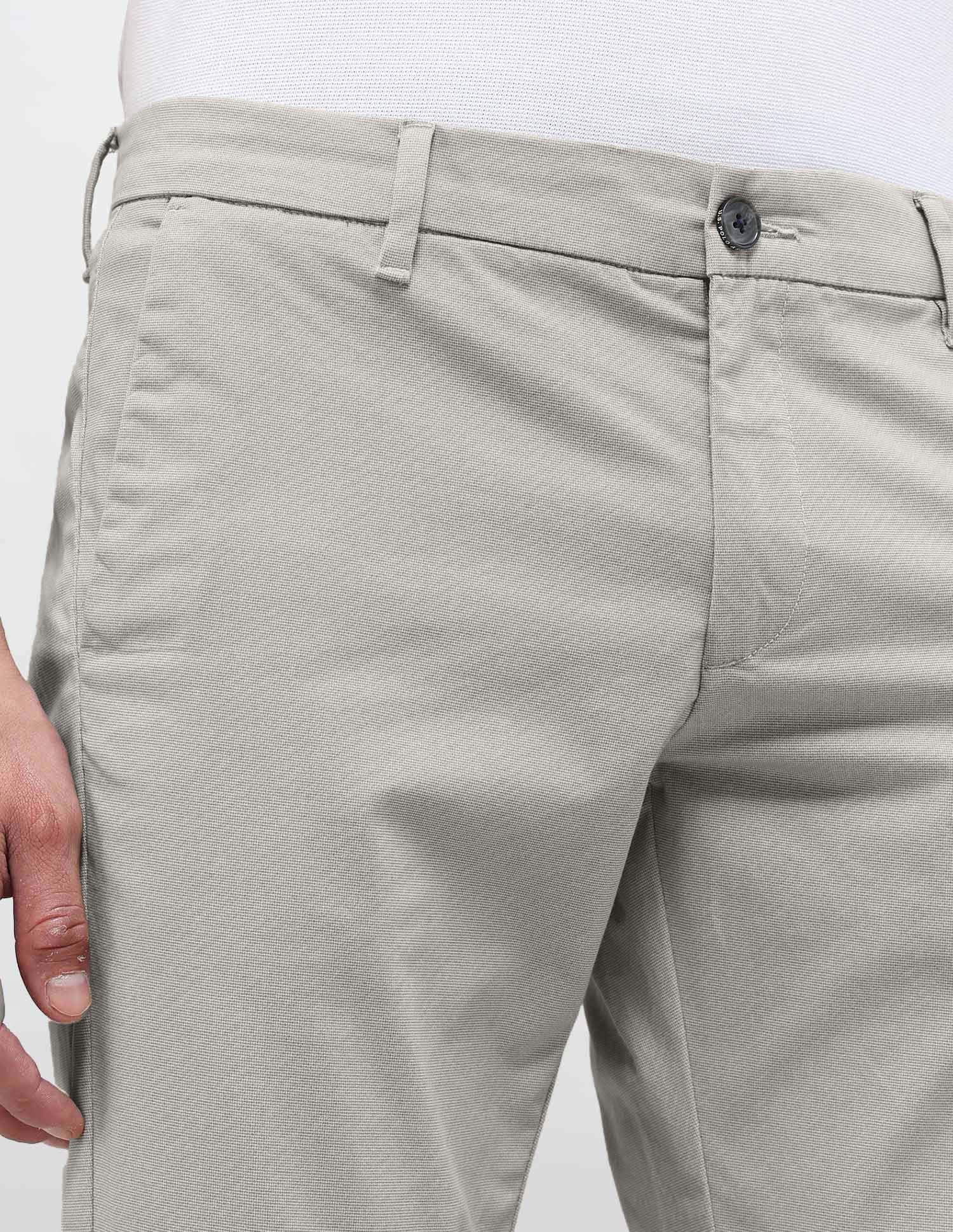 Textured Slim Fit Trousers Light Grey - U.S. Polo Assn. India | Large
