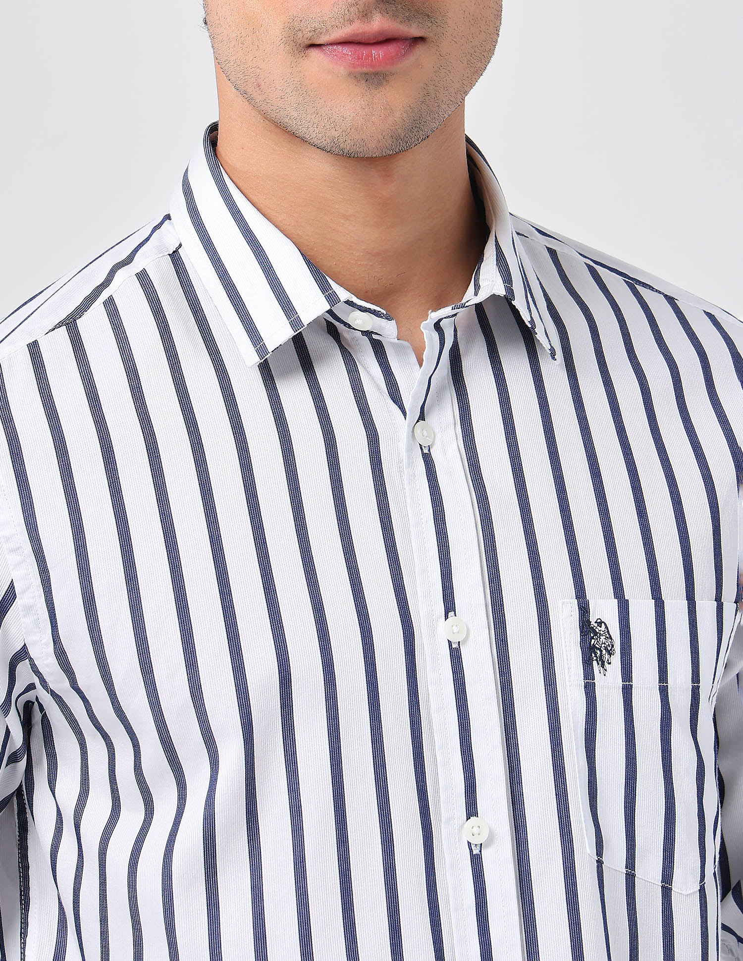 Vertical Striped 135Th Shirt Navy - U.S. Polo Assn. India | Large