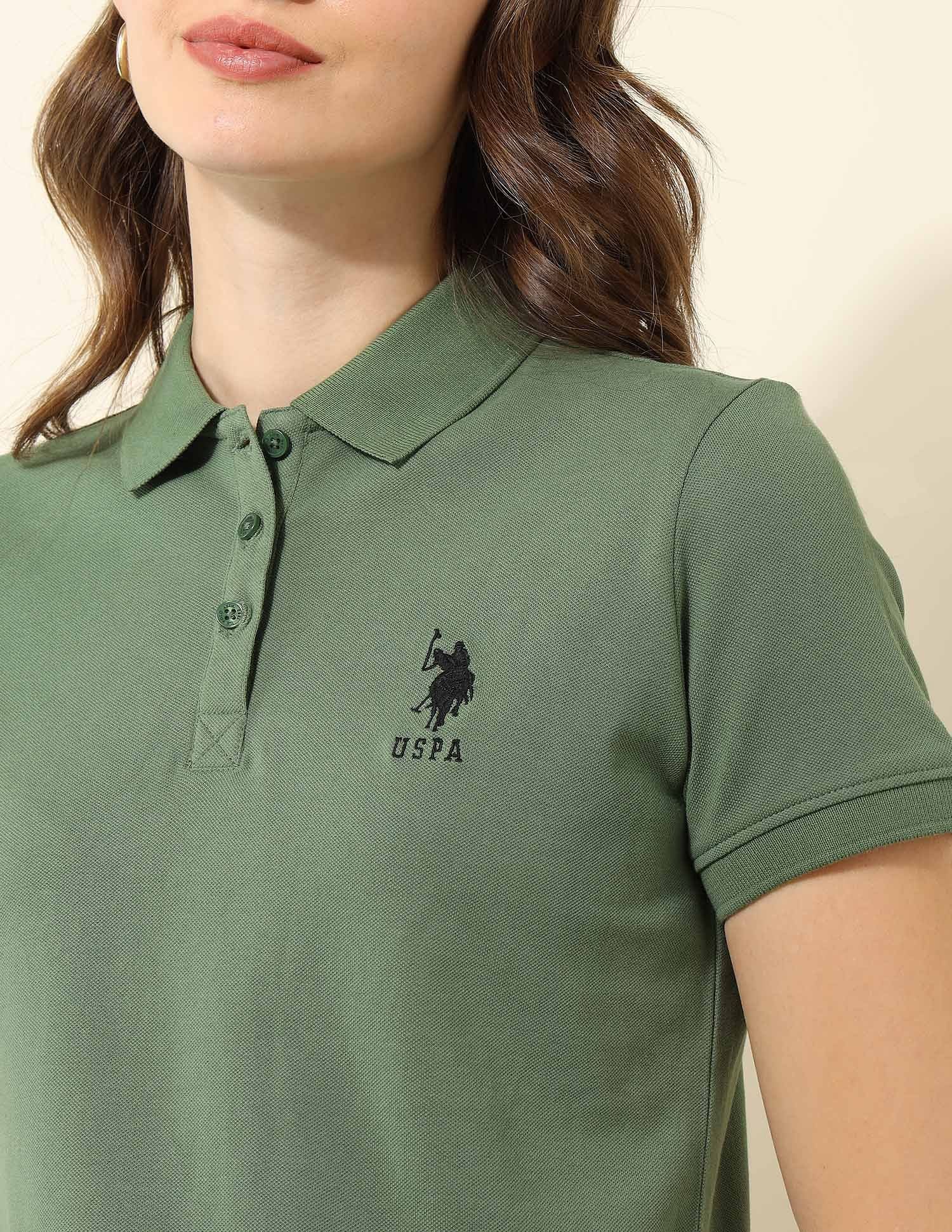 Regular Fit Solid Polo Shirt Light Olive - U.S. POLO ASSN. | Large