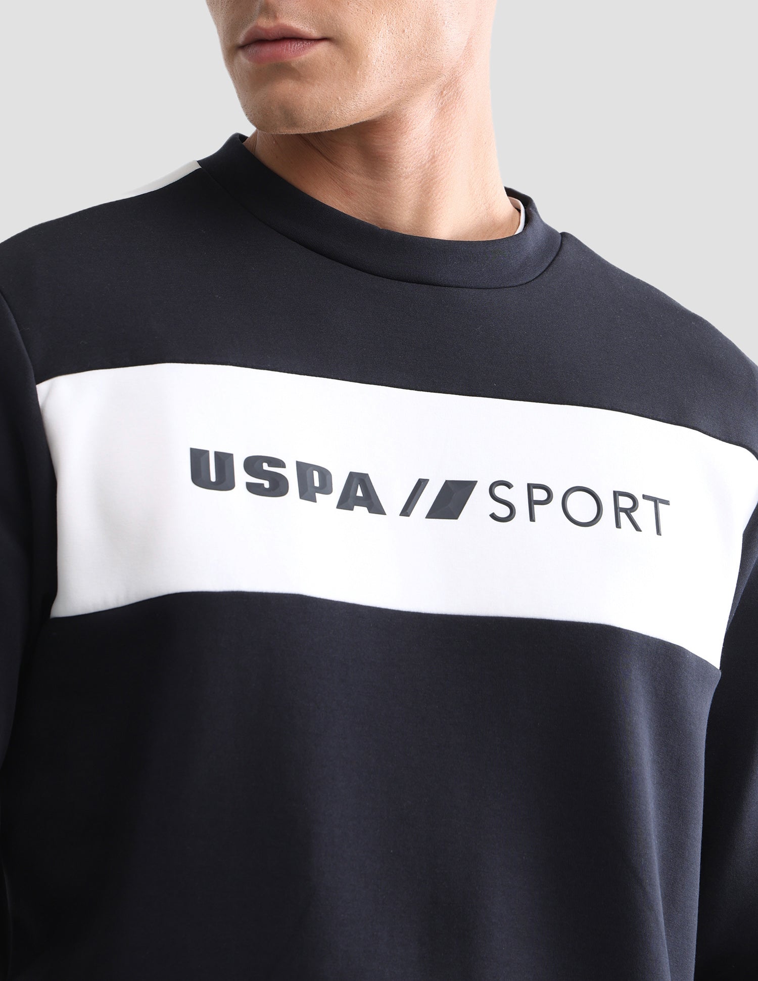 Brand Printed Active Sweatshirt Navy - U.S. Polo Assn. India | Large