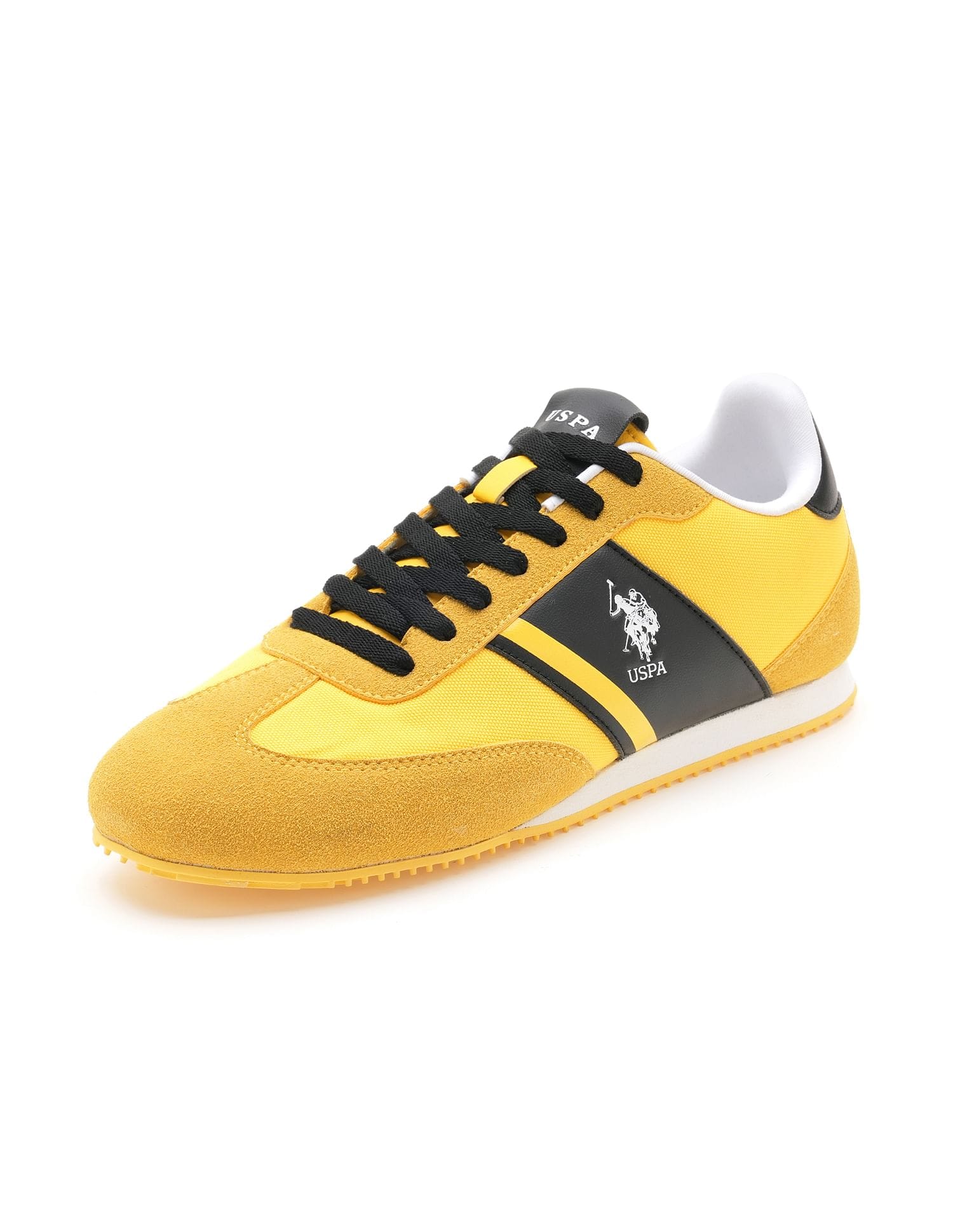 Men Vadler Suede Colourblocked Sneakers Yellow - U.S. Polo Assn. India | Large