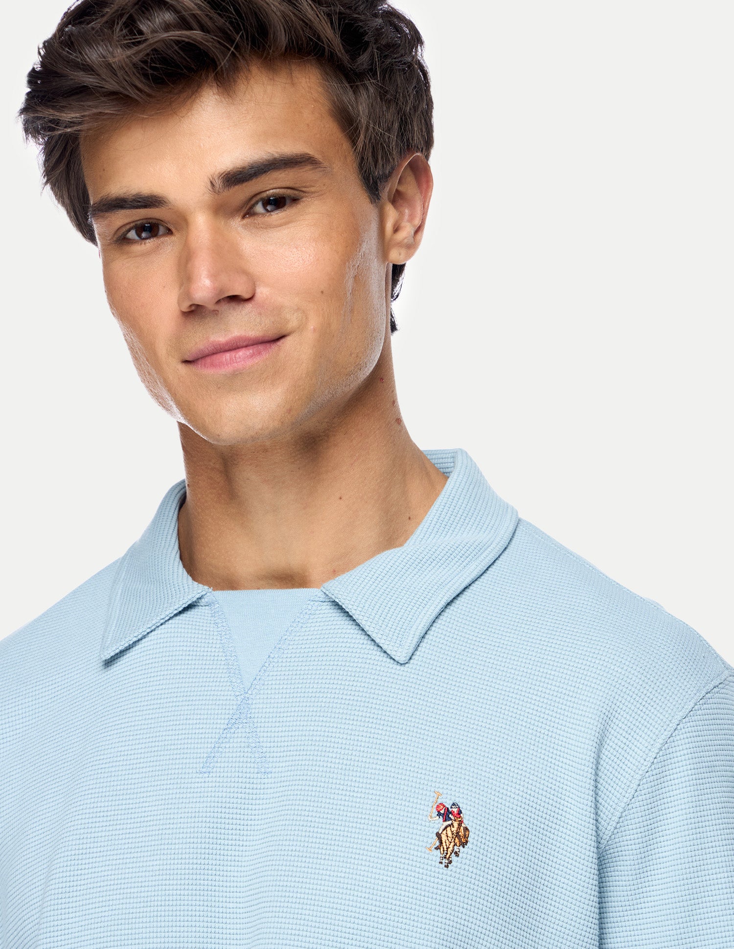 Solid Relaxed Fit Sweatshirt Light Blue - U.S. Polo Assn. India | Large
