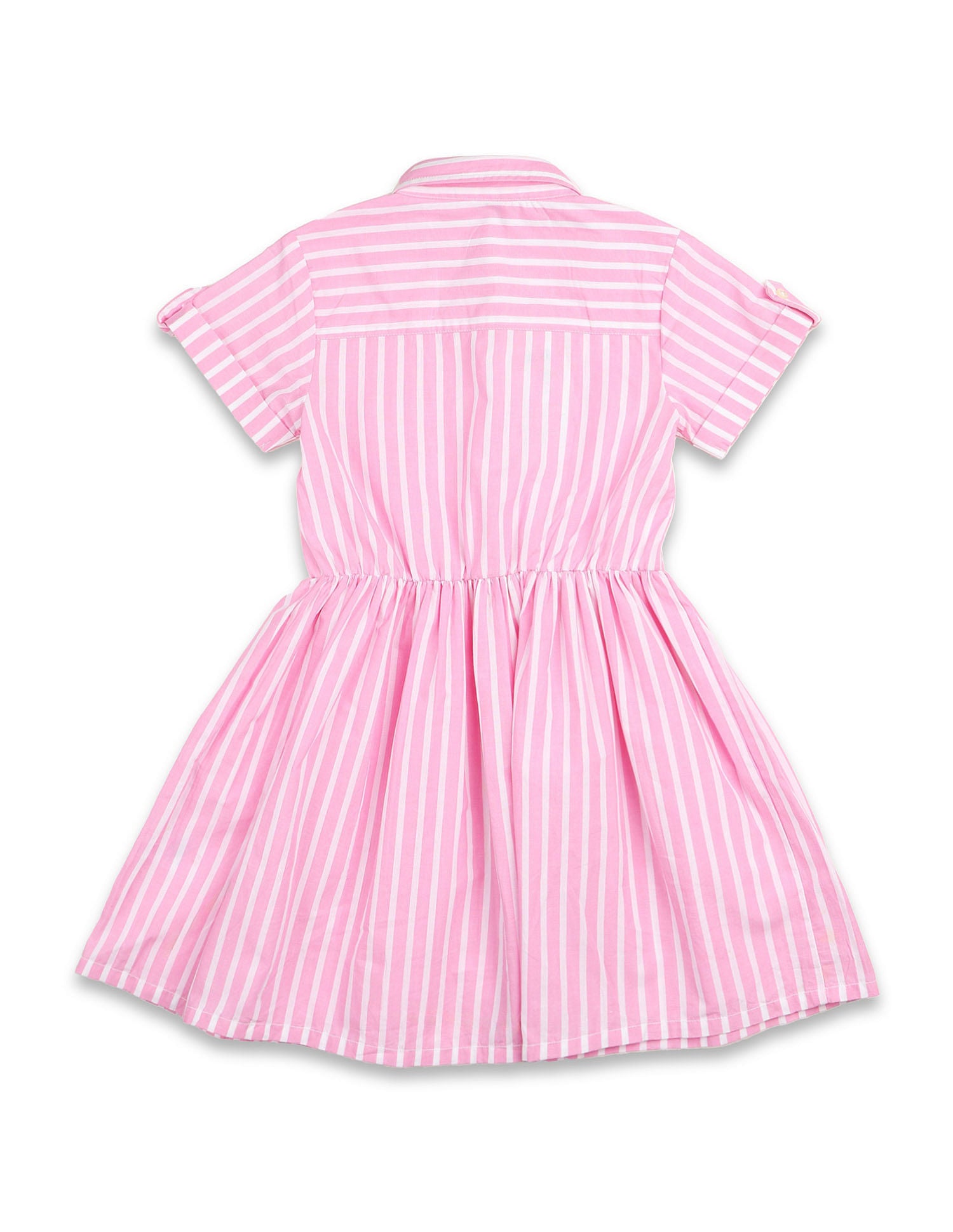 Girls Vertical Striped Shirt Dress