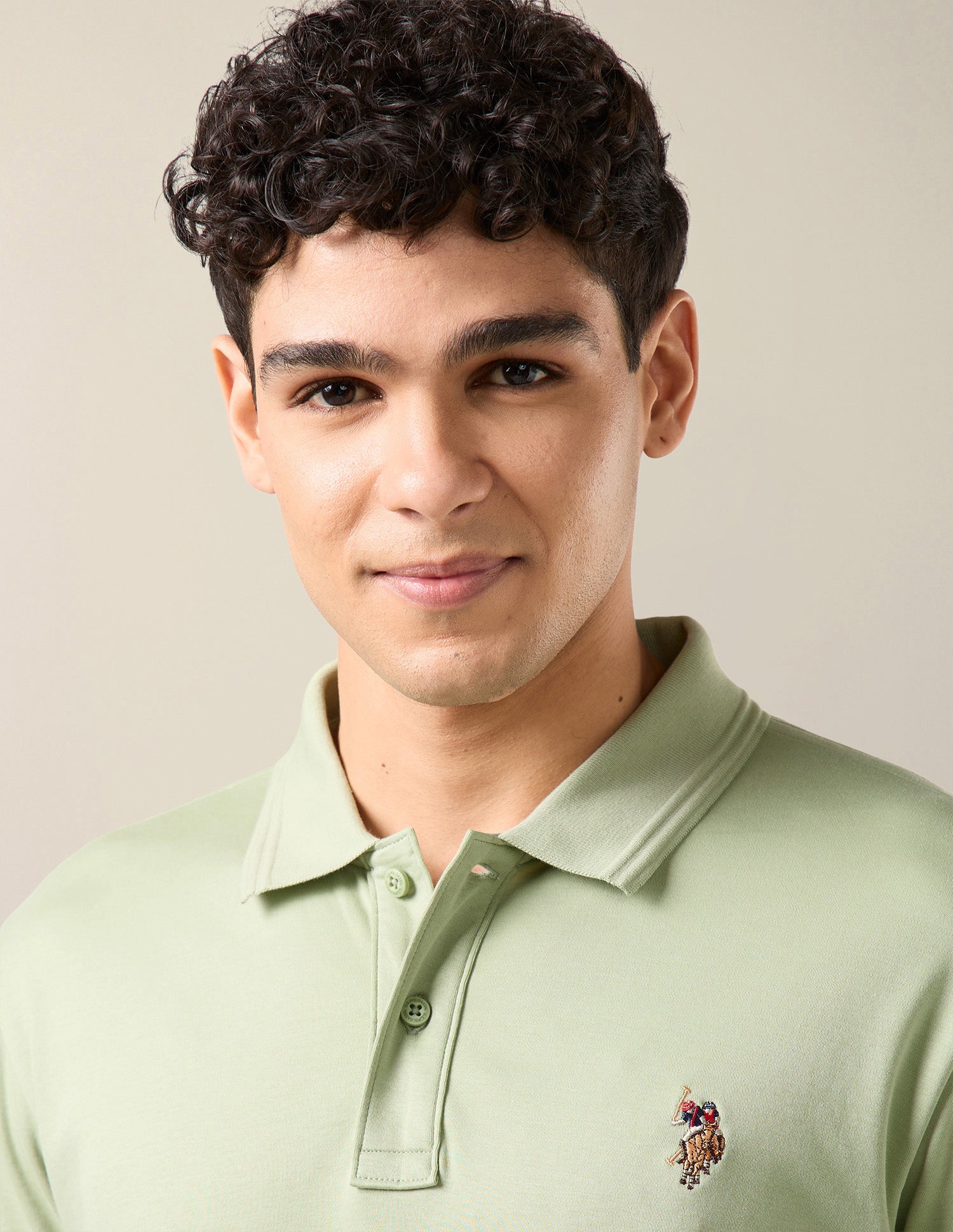 Solid Slim Fit Polo Shirt Light Green - U.S. Polo Assn. India | Large