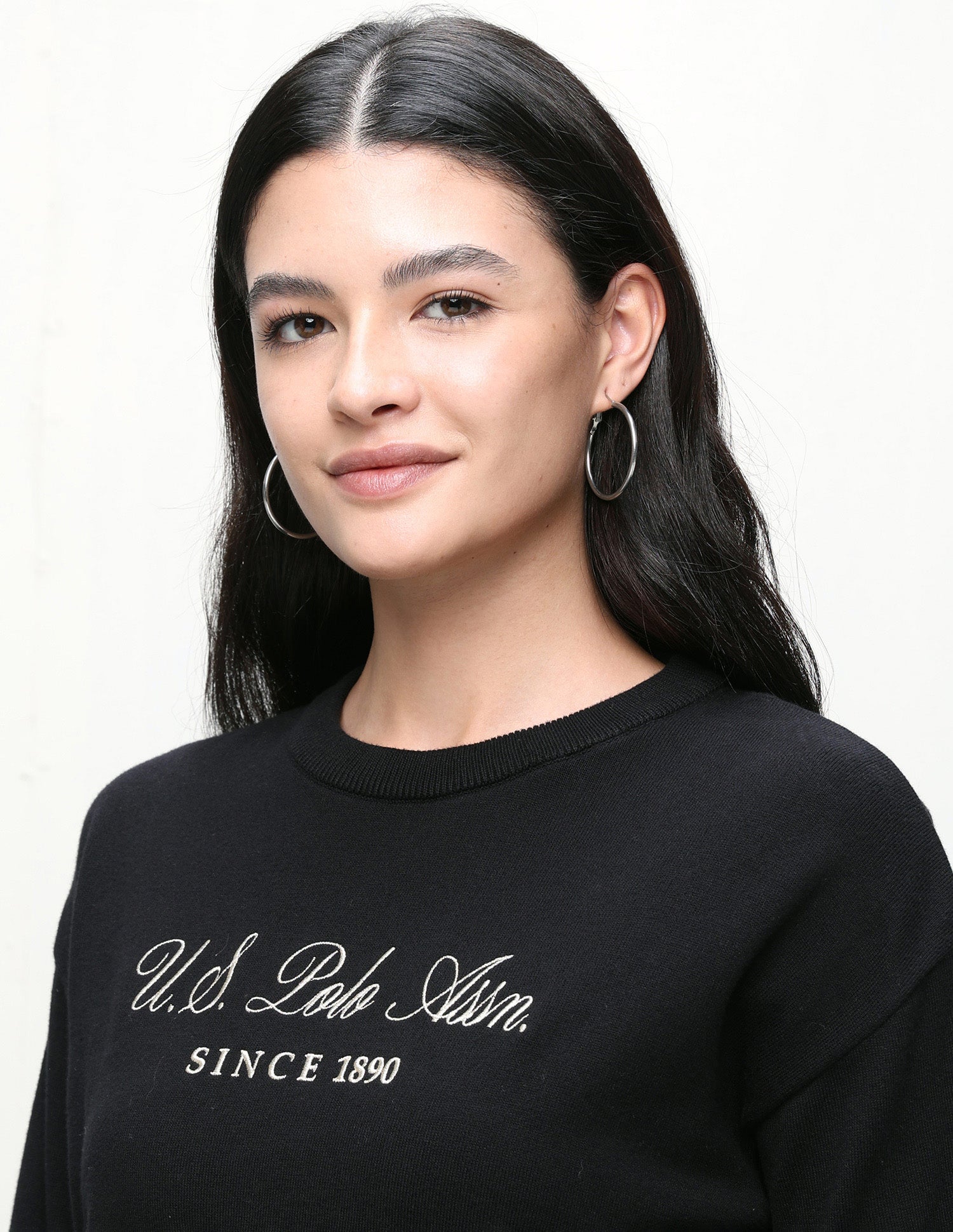 Brand Embroidered Regular Fit Sweater Black - U.S. Polo Assn. India | Large