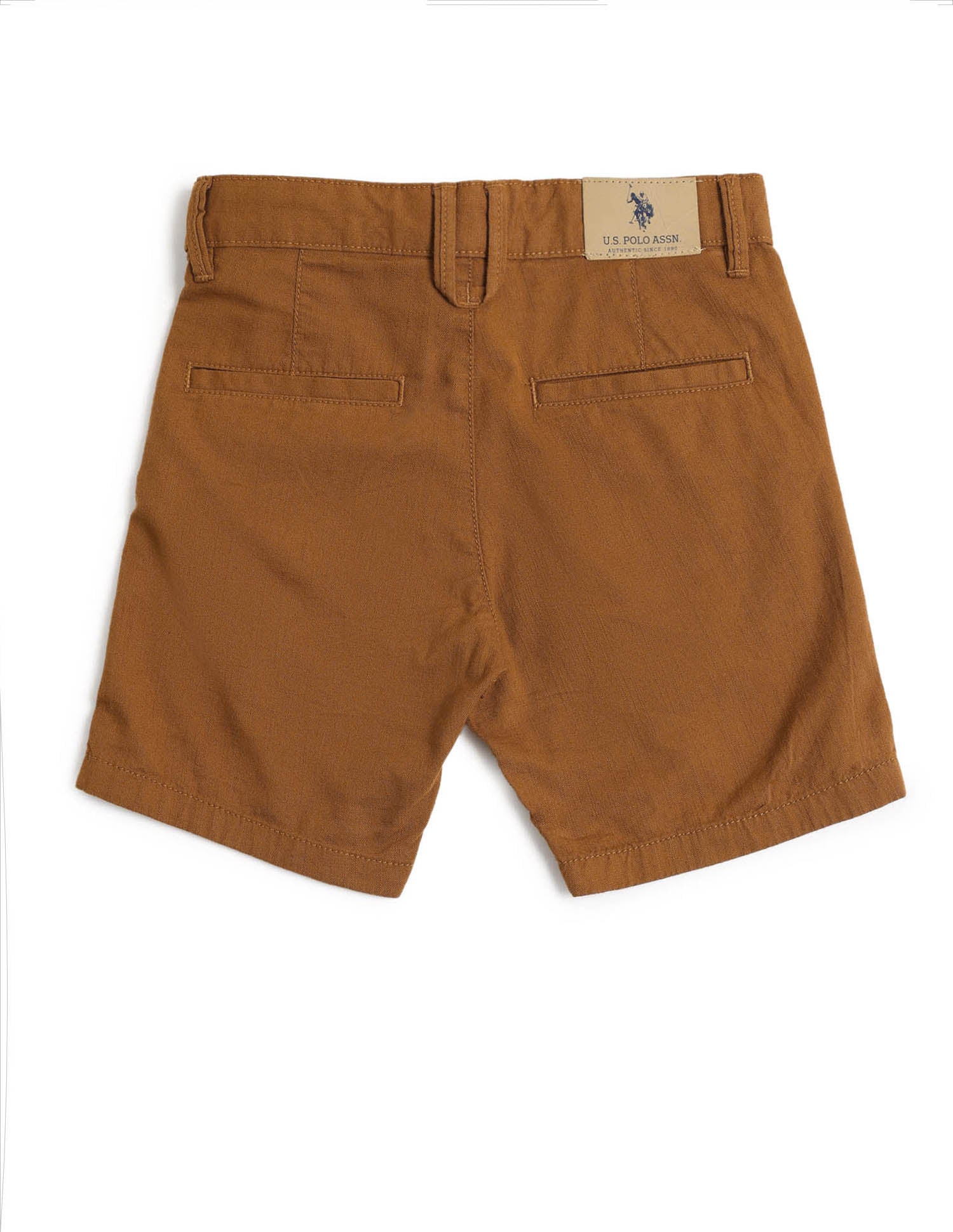 Boys Horizontal Striped Regular Fit Shorts Brown - U.S. POLO ASSN. | Large