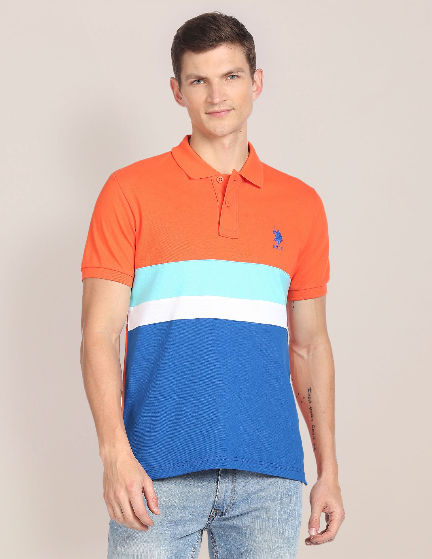 Colour Block Cotton Polo Shirt – U.S. Polo Assn. India