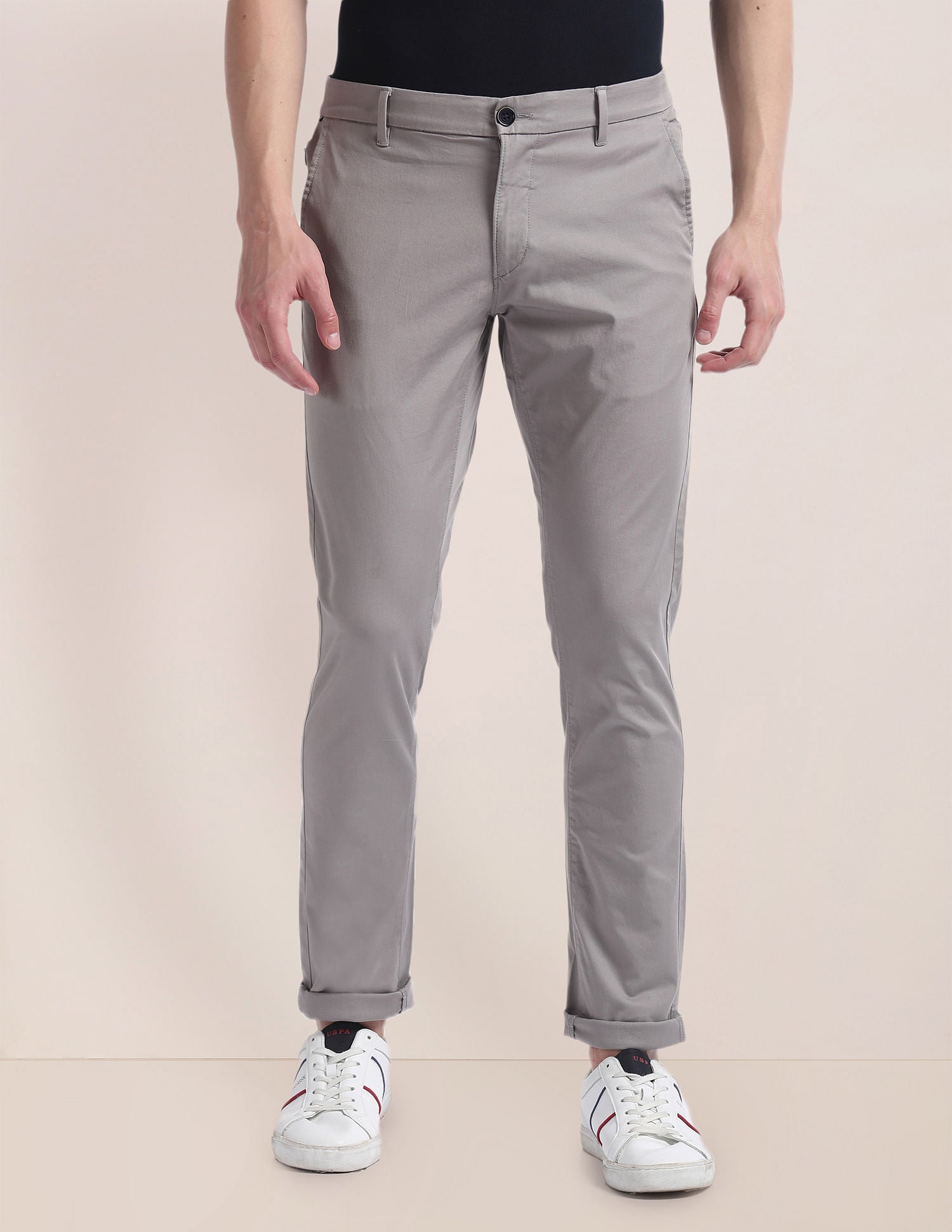 Slim Straight Solid Trousers – U.S. Polo Assn. India