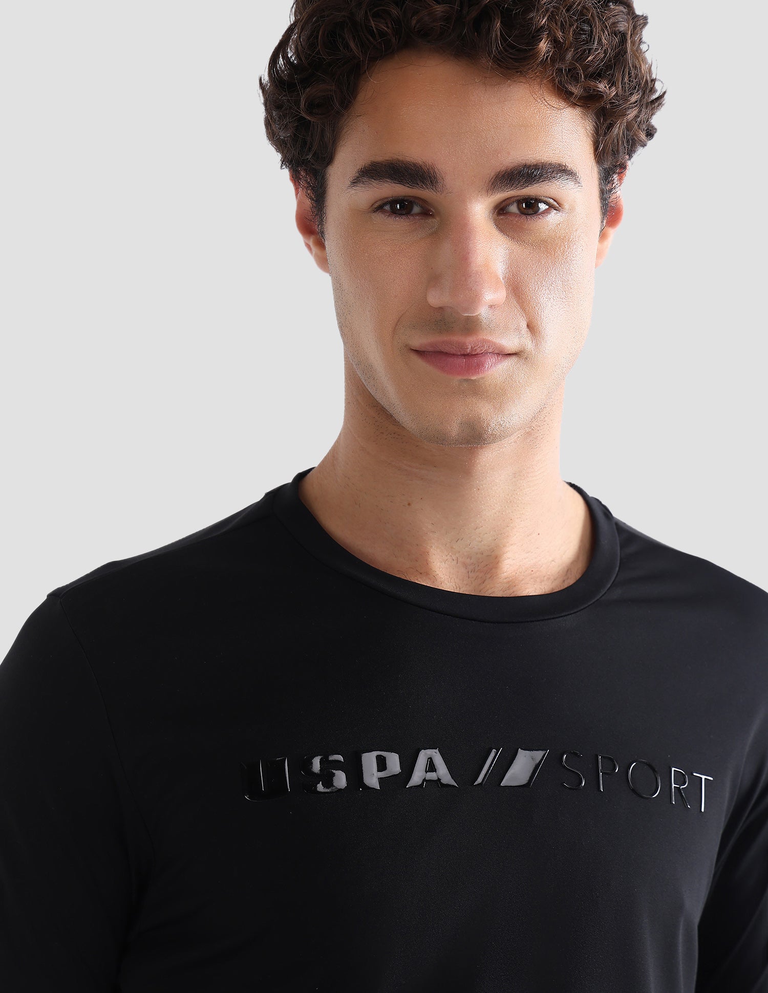 Solid Slim Fit Active T-Shirt Black - U.S. Polo Assn. India | Large