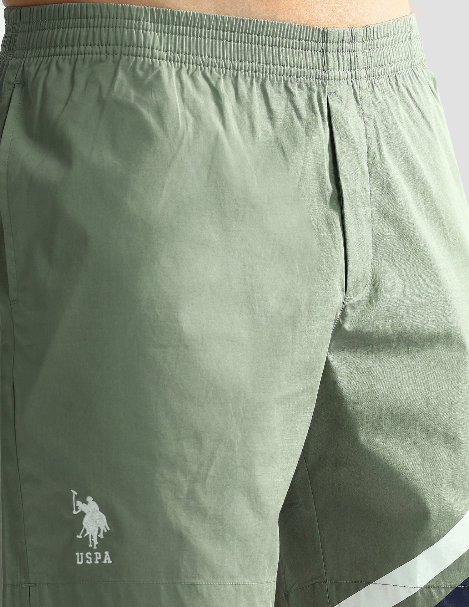 Mid Rise Solid OEX06 Shorts - Pack Of 1 Hedge Green - U.S. POLO ASSN. | Large
