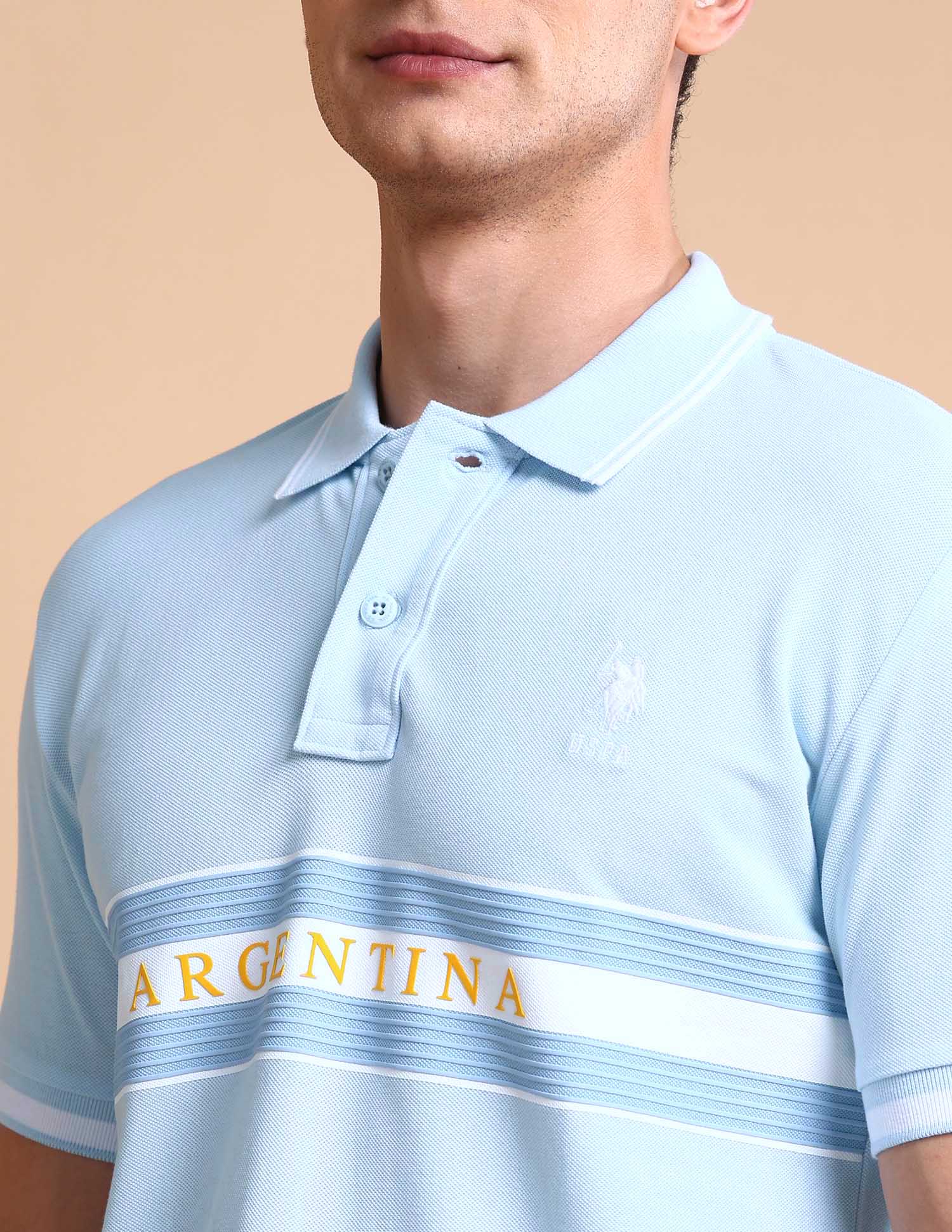 Slim Fit Iconic Number Polo Shirt Light Blue - U.S. POLO ASSN. | Large