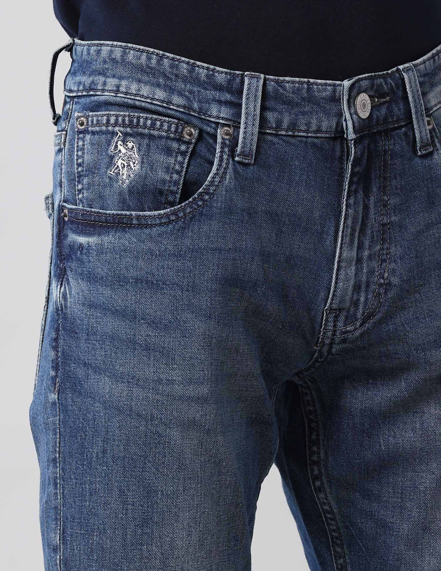 Brandon Slim Tapered Fit Blue Vintage Jeans Dark Wash - U.S. POLO ASSN. | Large