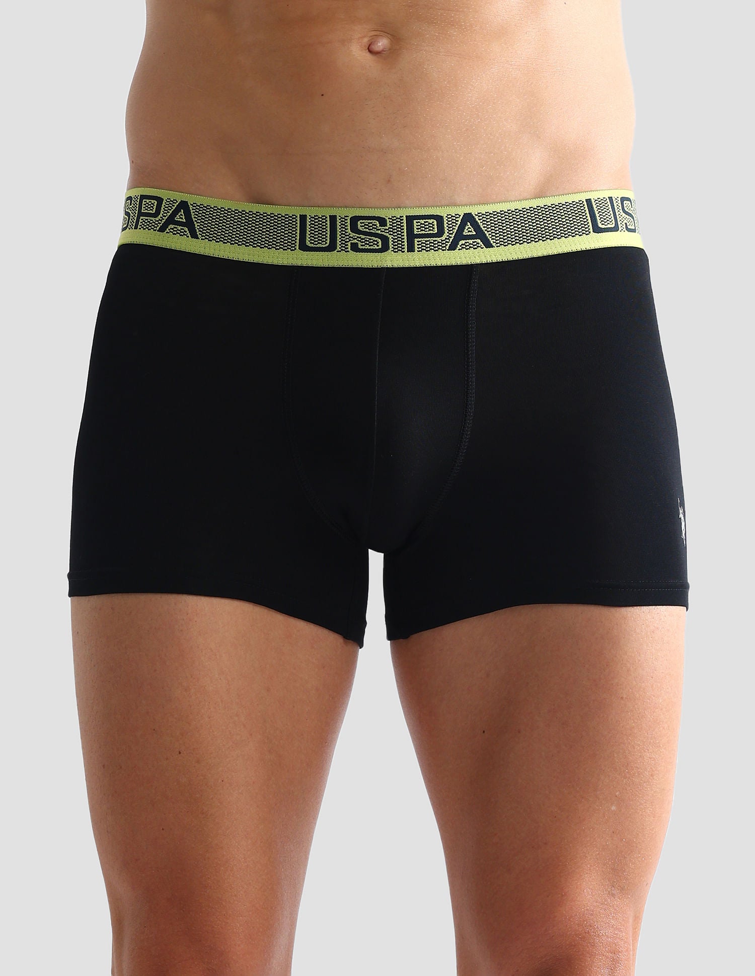 Contrast Waist Cotton Stretch OET04 Trunks - Pack Of 1 Black - U.S. POLO ASSN. | Large