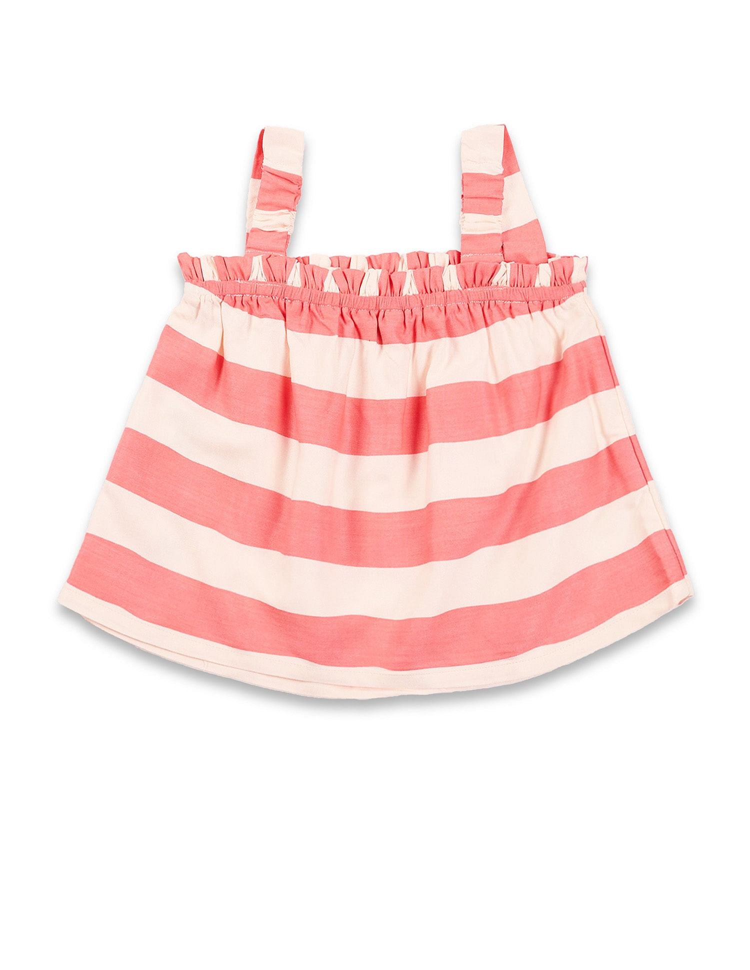 Girls Diagonal Striped Cotton Top Coral - U.S. POLO ASSN. | Large