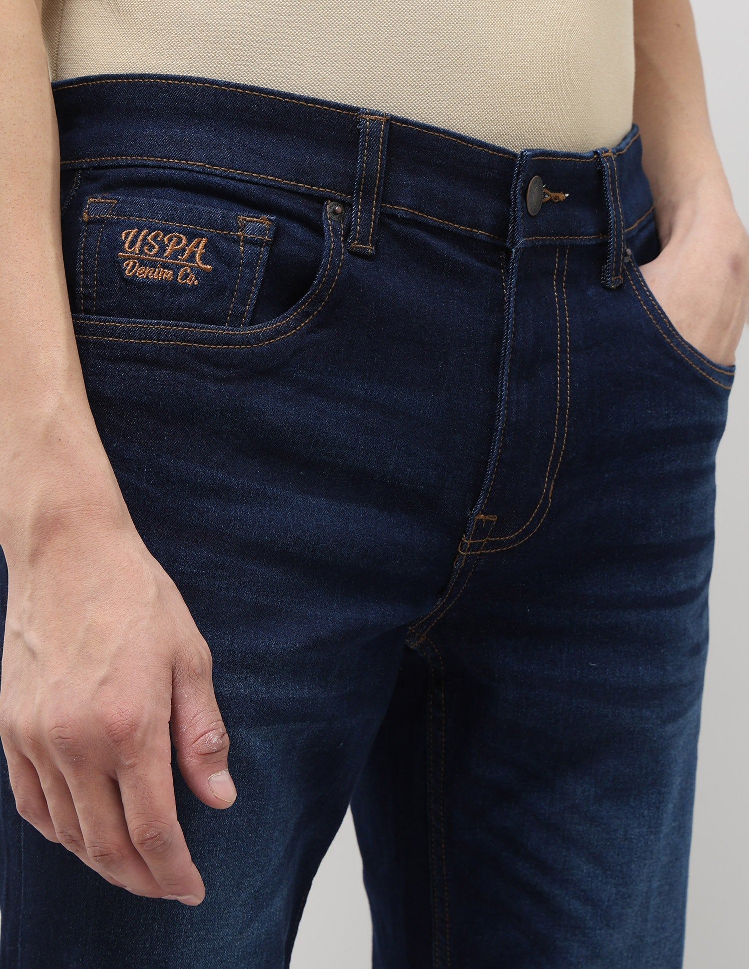 Brandon Slim Tapered Fit Blue Jeans Indigo - U.S. Polo Assn. India | Large