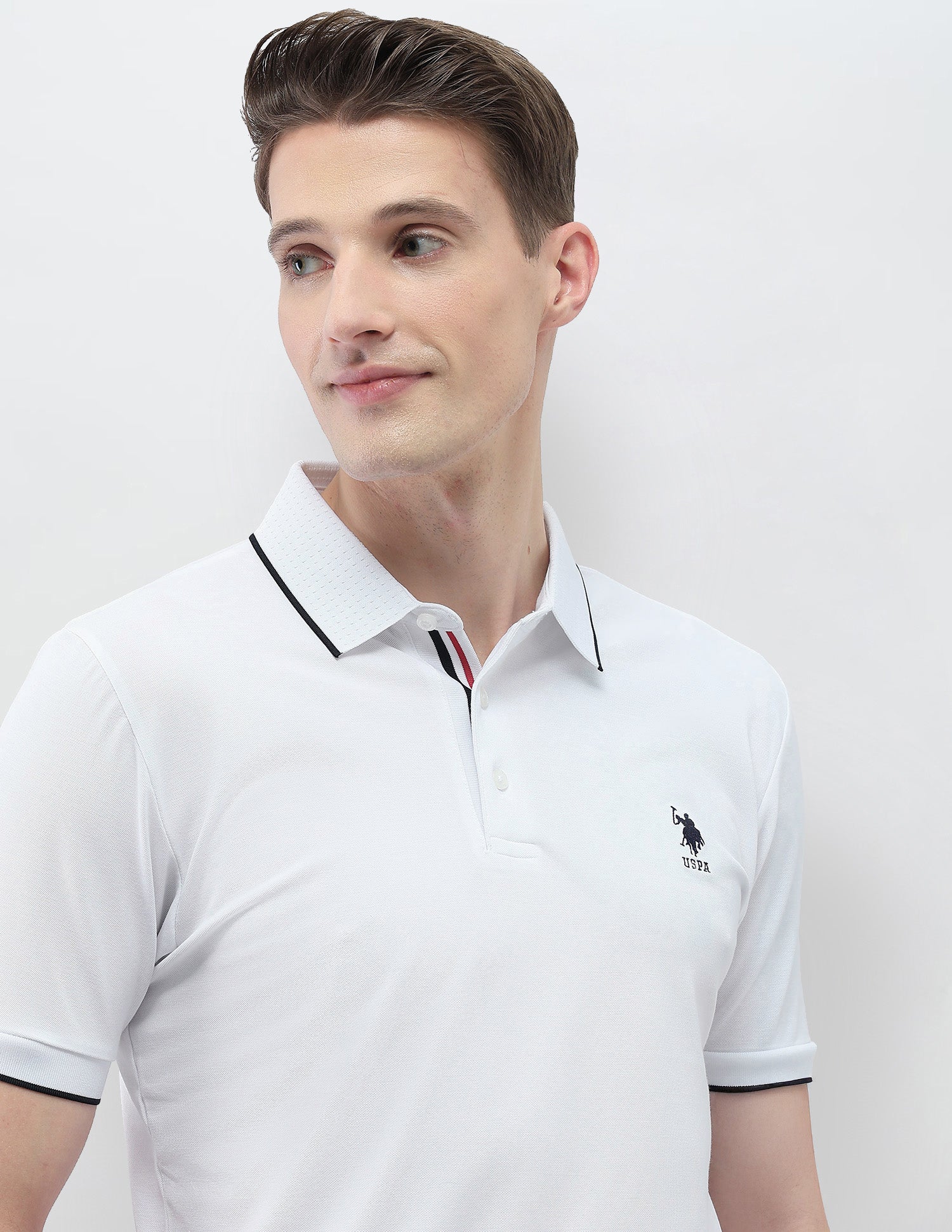 Solid New Port Marina Polo Shirt White - U.S. Polo Assn. India | Large
