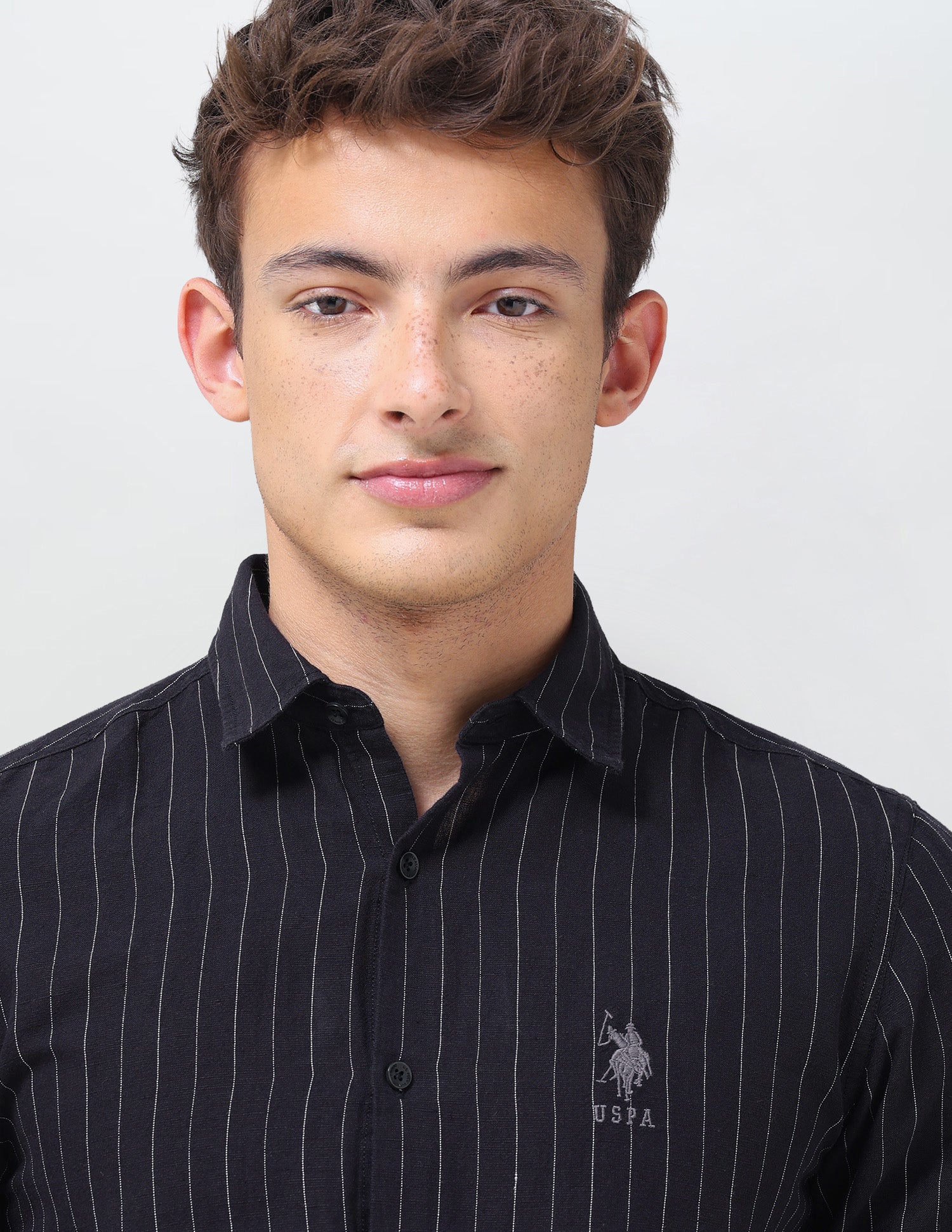 Vertical Striped Regular Fit Shirt Black - U.S. Polo Assn. India | Large