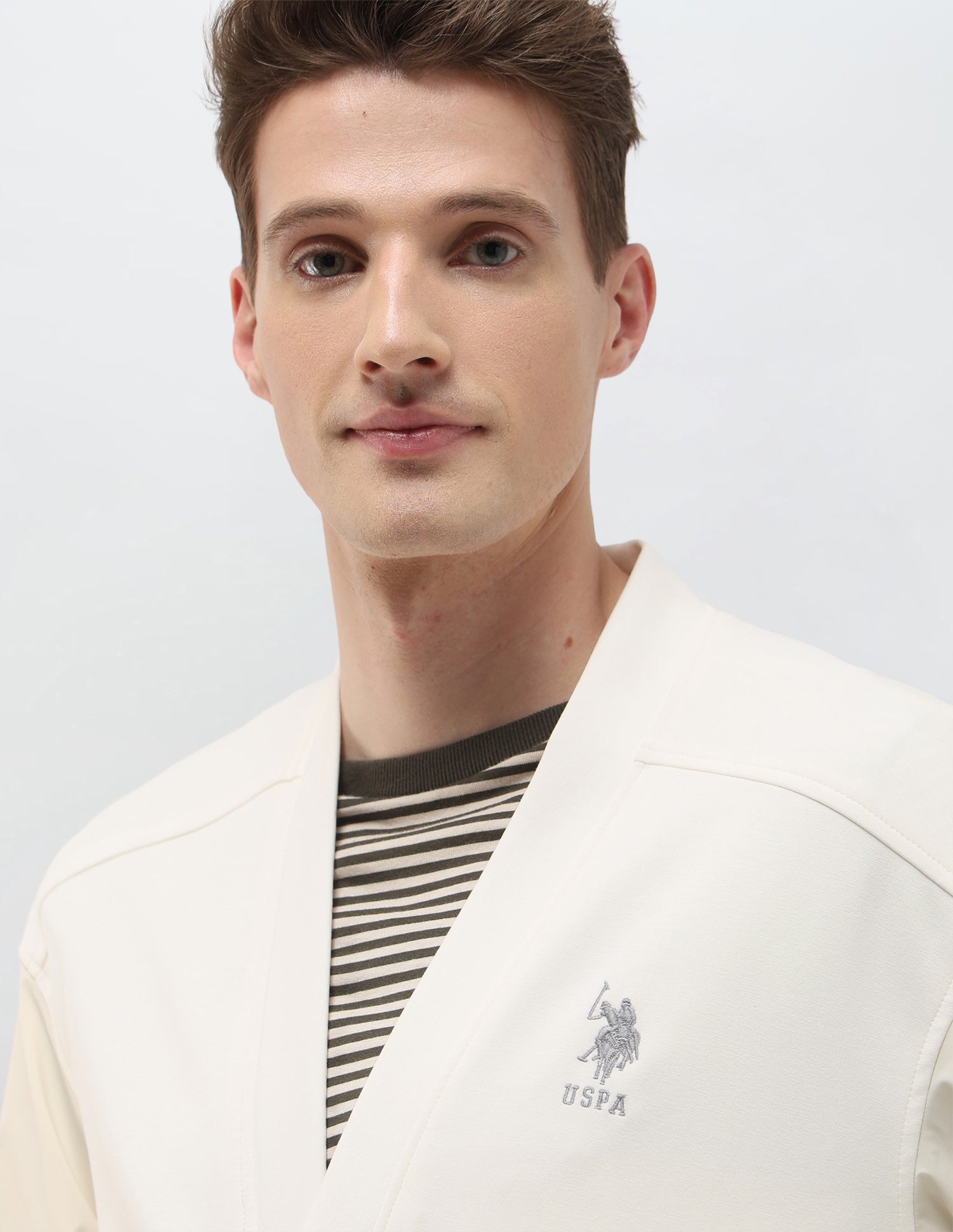 Solid Regular Fit Jacket Ivory - U.S. Polo Assn. India | Large