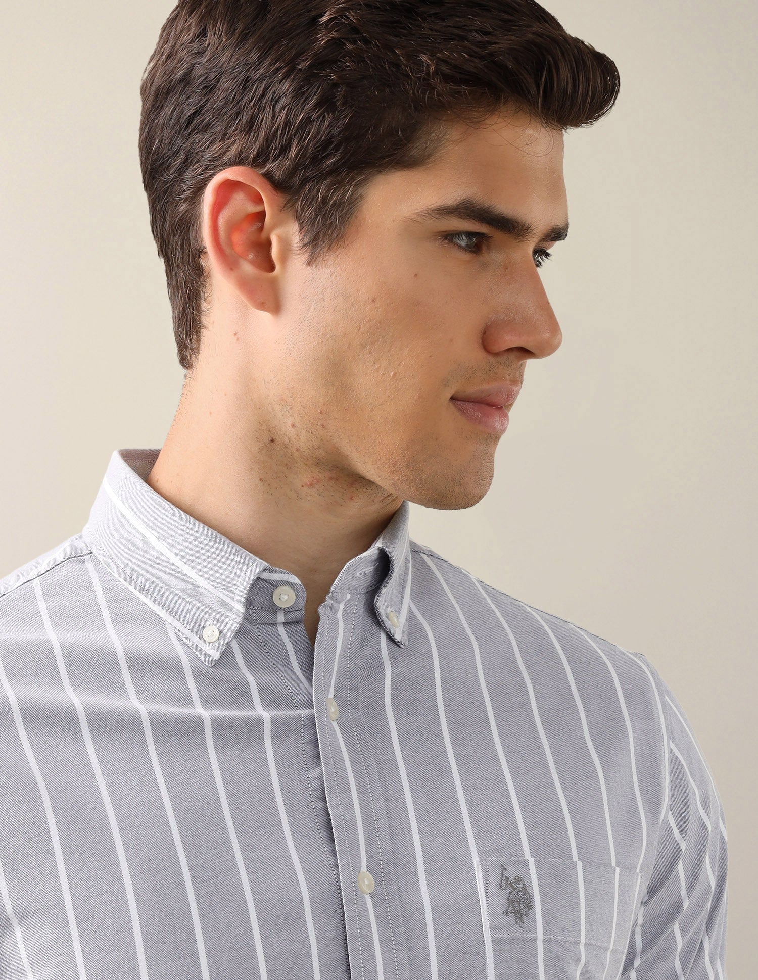 Oxford Tailored Fit Shirt Grey - U.S. Polo Assn. India | Large