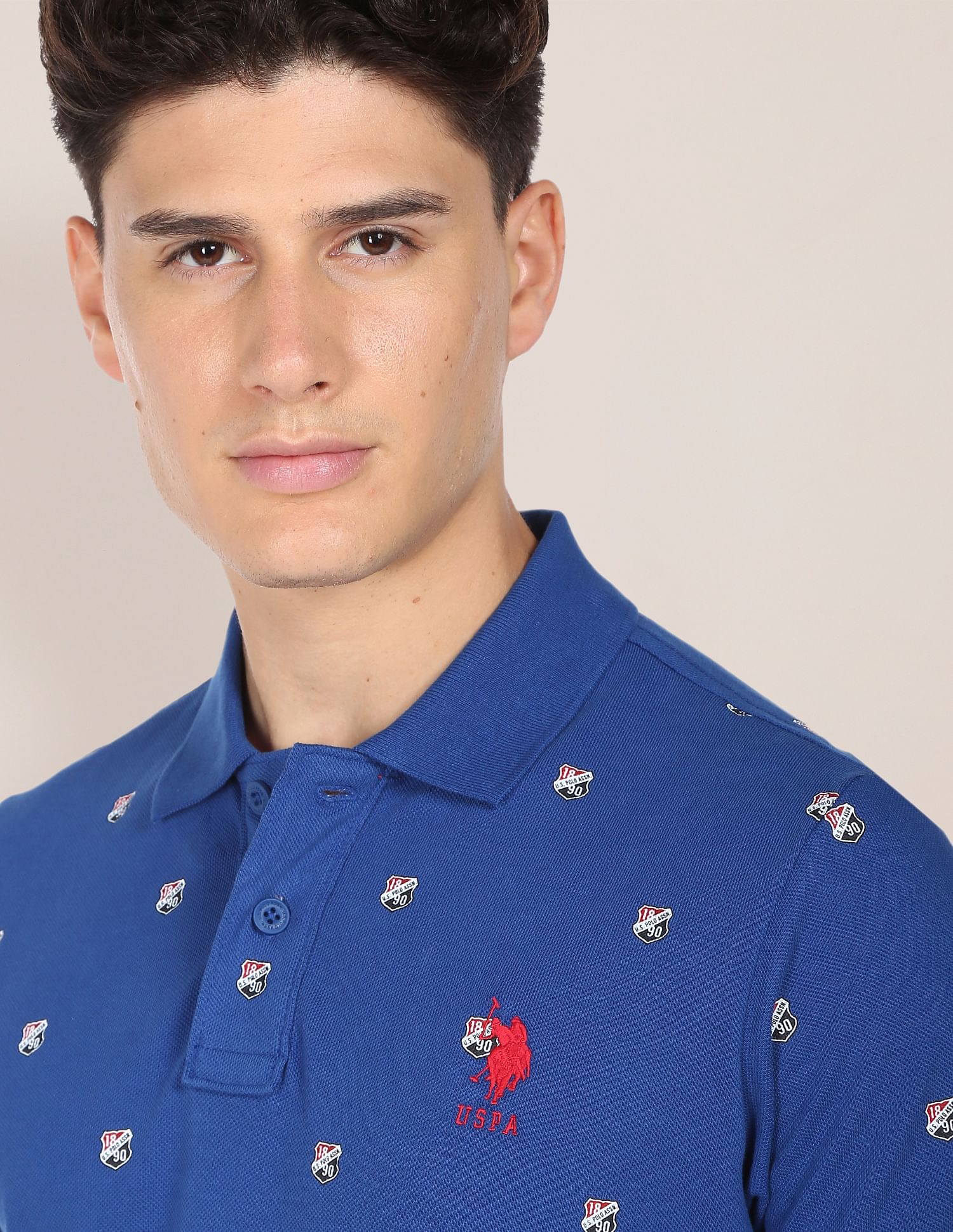 Shield Print Polo Shirt Blue - U.S. Polo Assn. India | Large