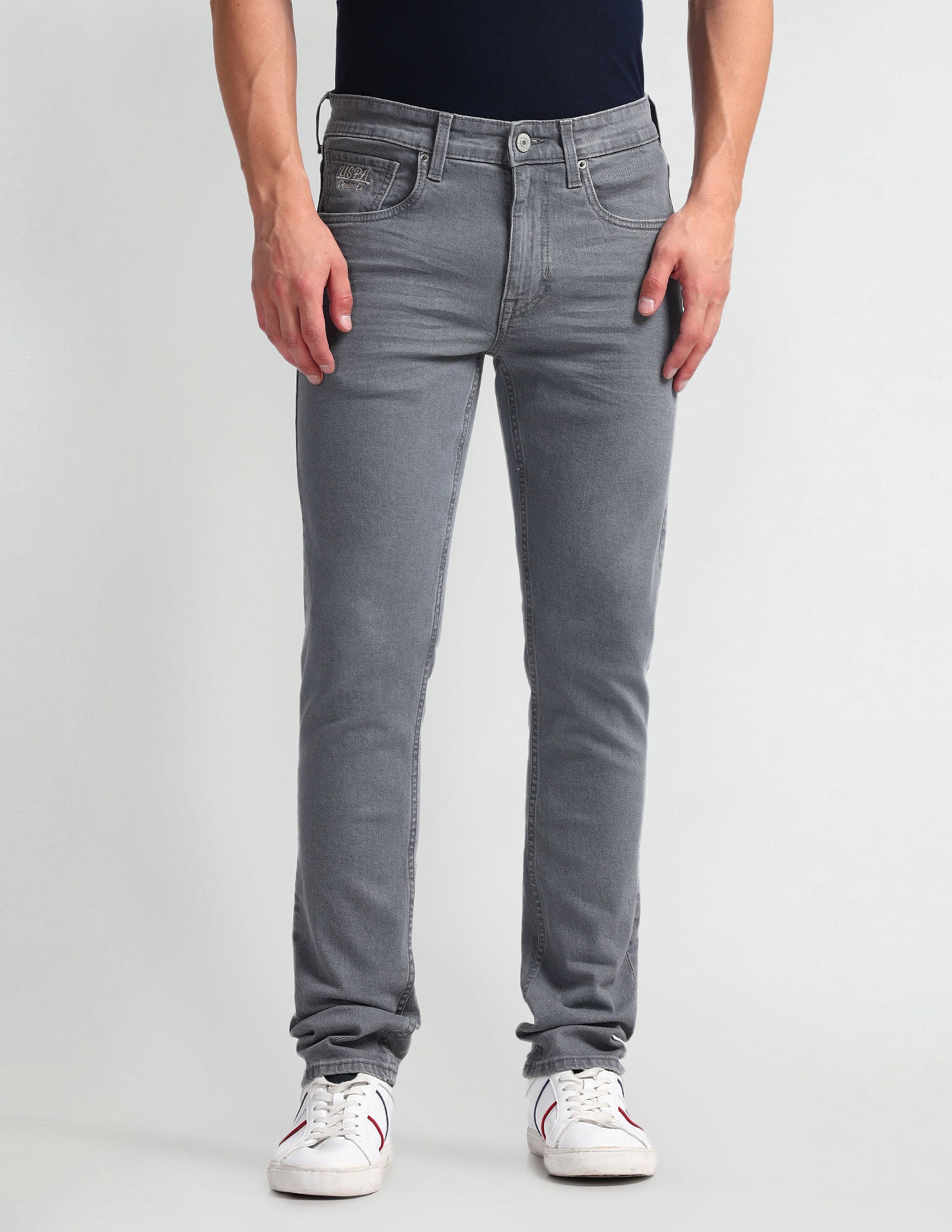 Regallo Skinny Fit Grey Jeans Grey - U.S. Polo Assn. India | Large