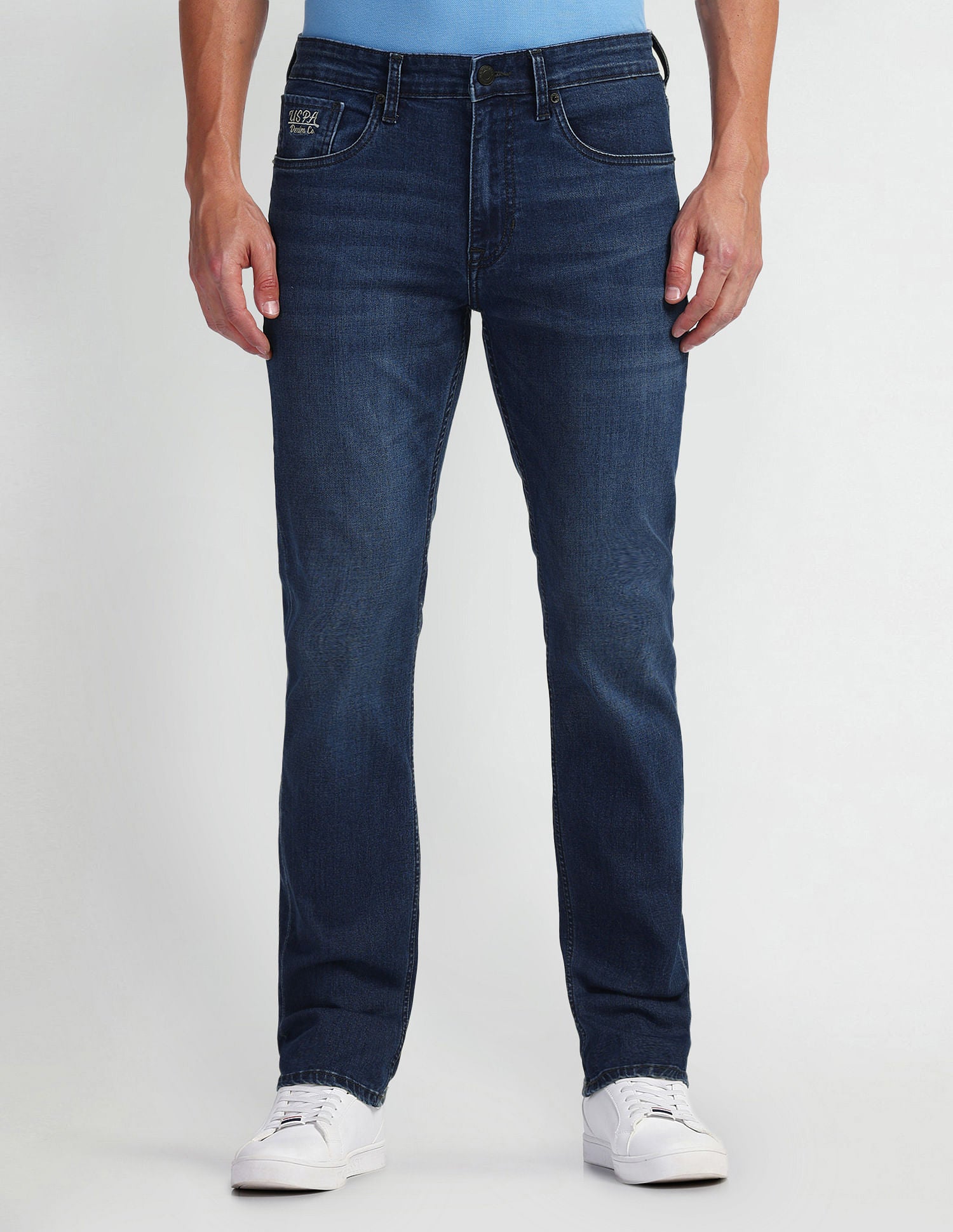Harold Slim Straight Fit Blue Jeans Dark Blue - U.S. Polo Assn. India | Large