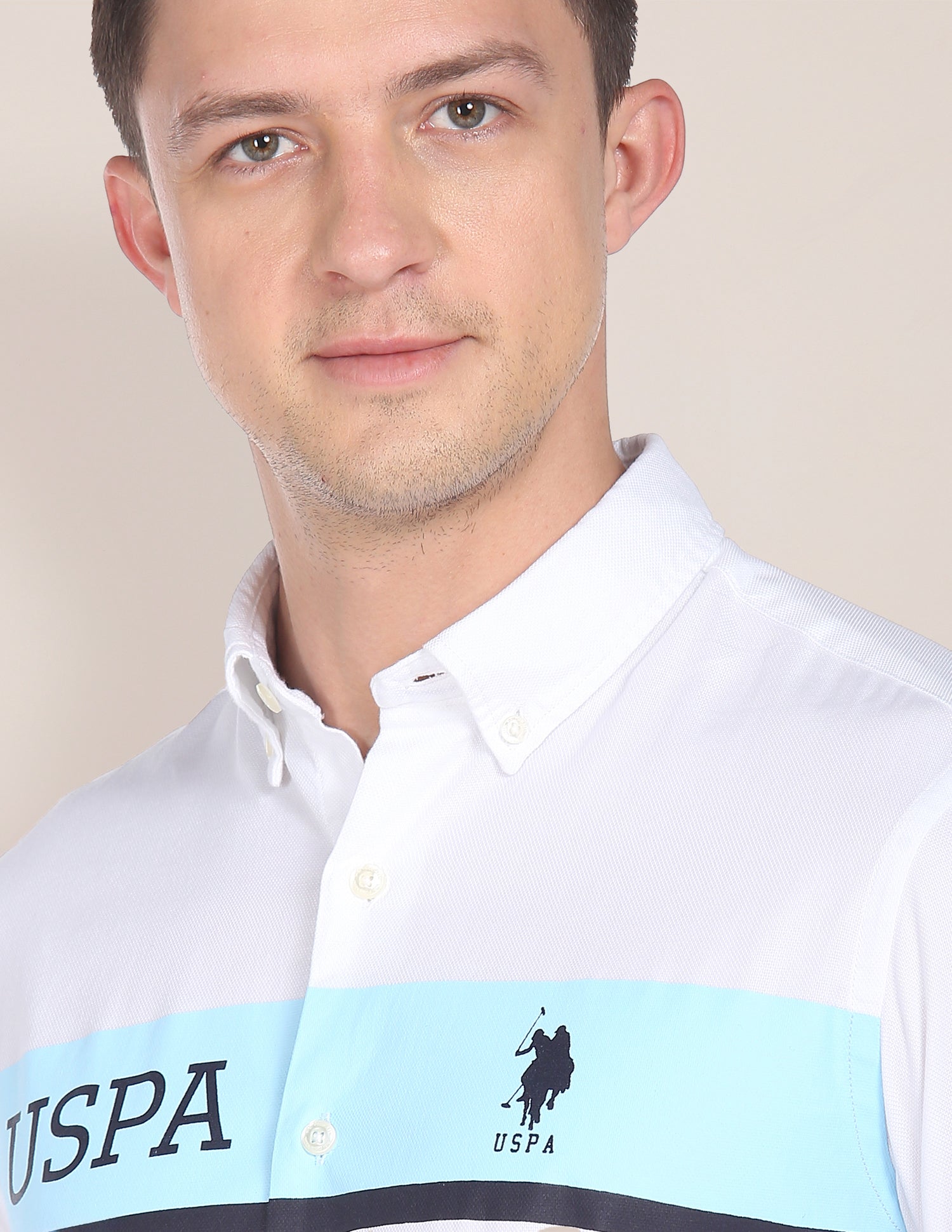 Engineered Dobby Shirt White - U.S. POLO ASSN. | Large