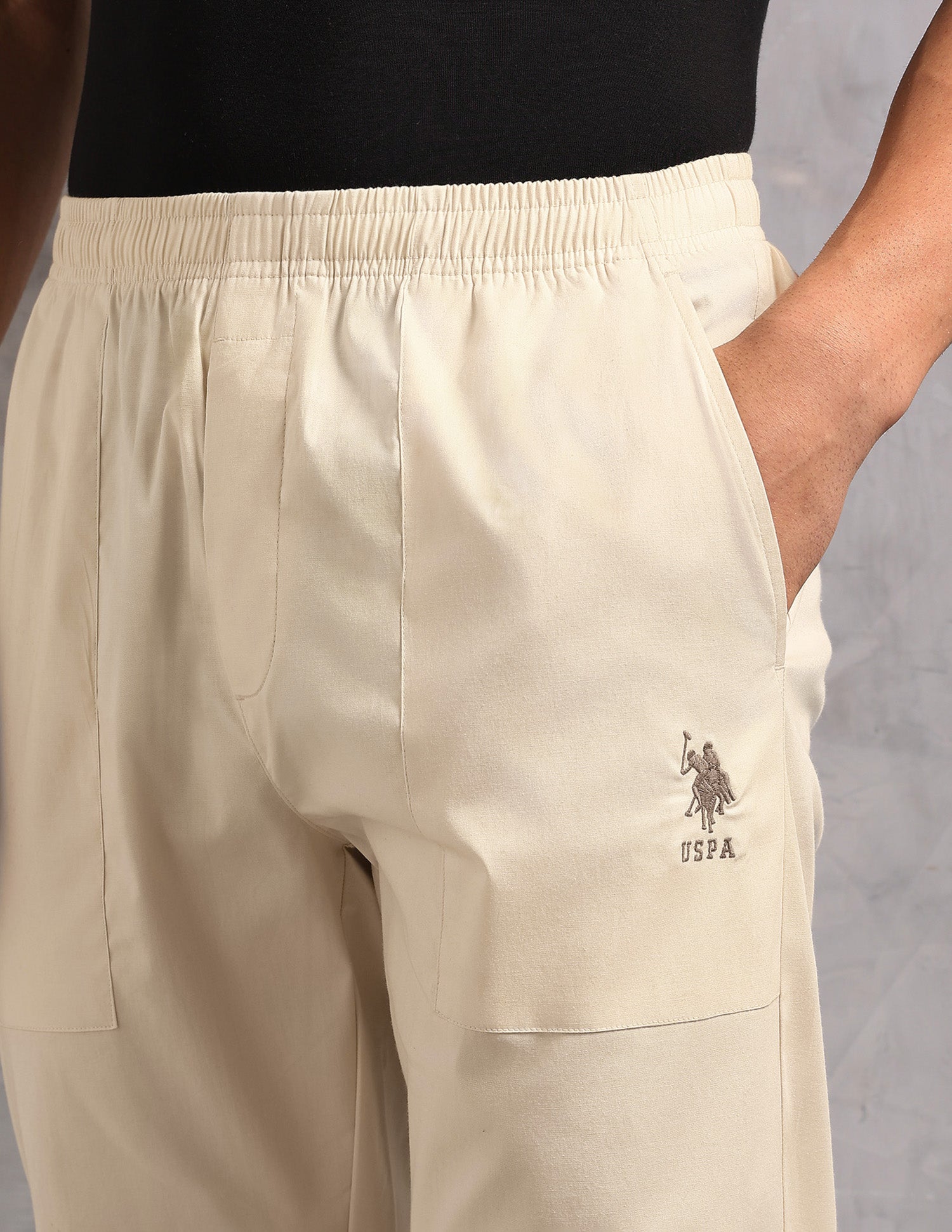 Cotton Stretch Breathable OELP9 Lounge Pants - Pack Of 1 Beige - U.S. POLO ASSN. | Large