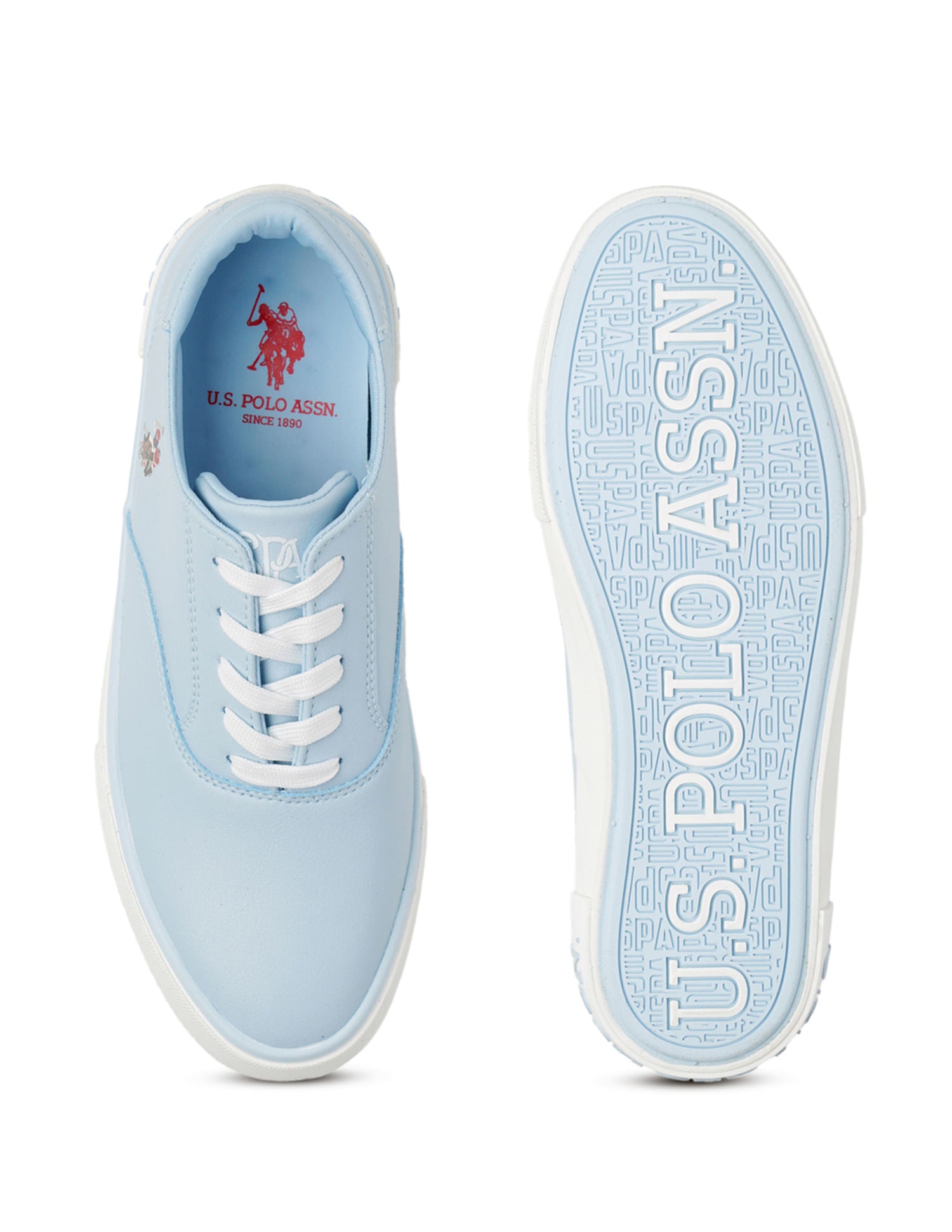 U.S. Polo Assn. Women Parker 2.0 Round Toe Casual Sneakers Light Blue - U.S. POLO ASSN. | Large