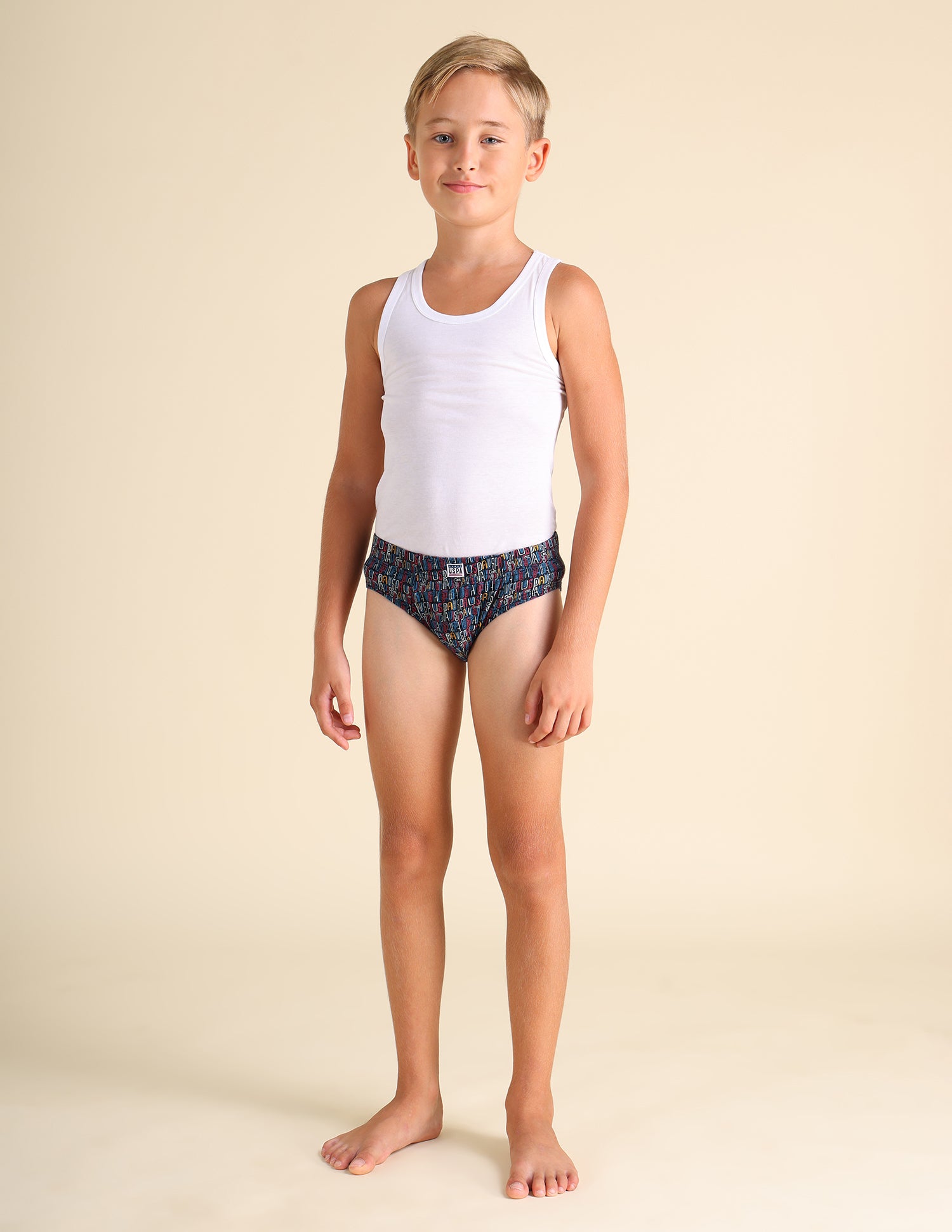 Mid Rise Pure Cotton EKB02 Briefs - Pack Of 3 Green, Yellow and Navy - U.S. POLO ASSN. | Large