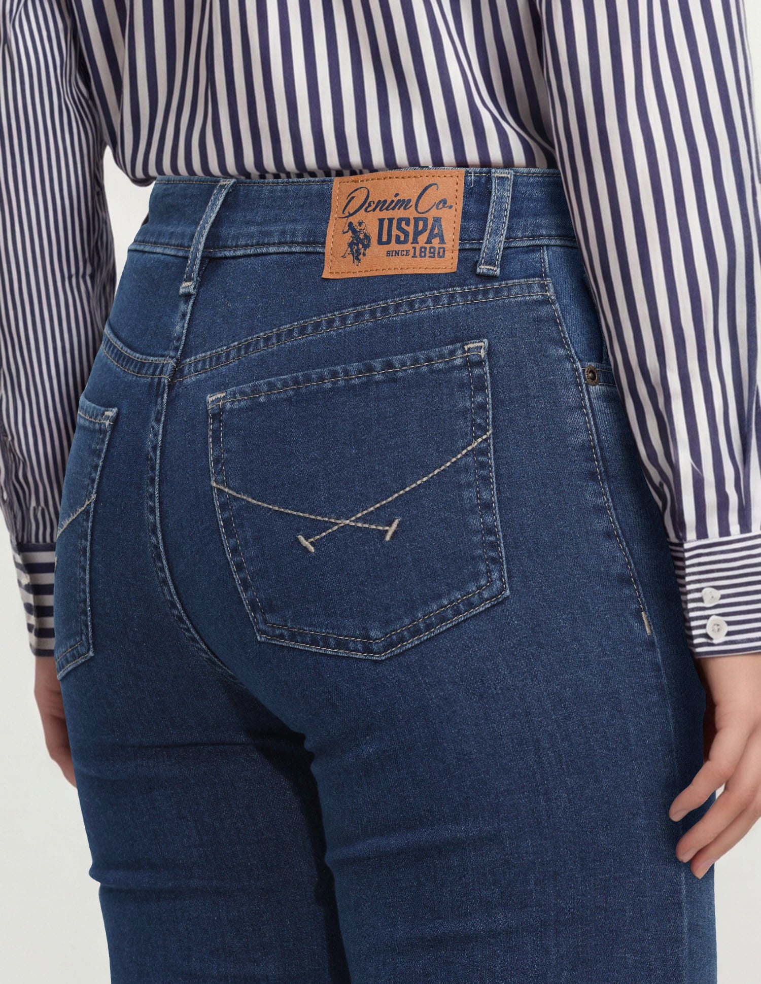 High Rise Flared Fit Jeans Blue - U.S. Polo Assn. India | Large