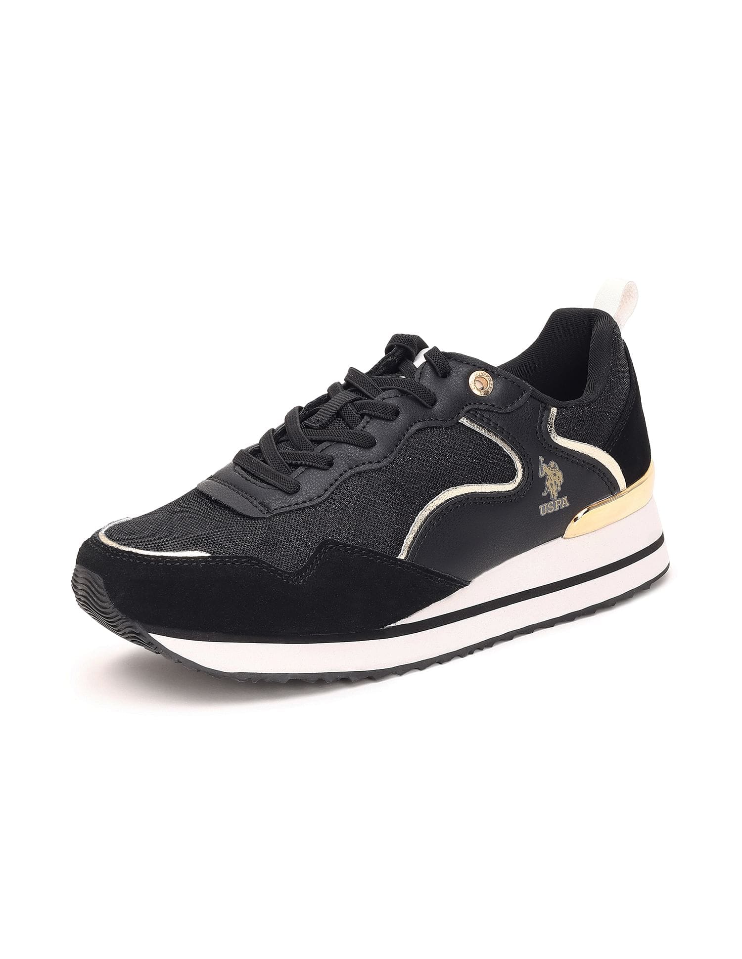 Women Metallic Zoe Sneakers Black - U.S. Polo Assn. India | Large