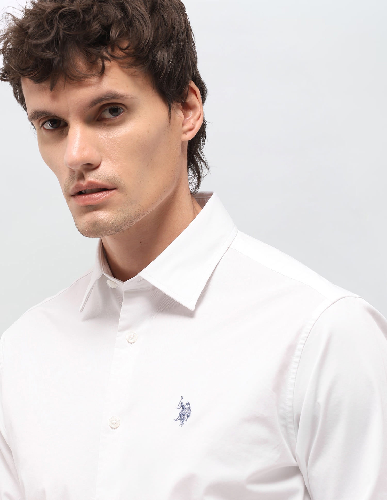 Solid Tailored Fit Shirt White - U.S. Polo Assn. India | Large