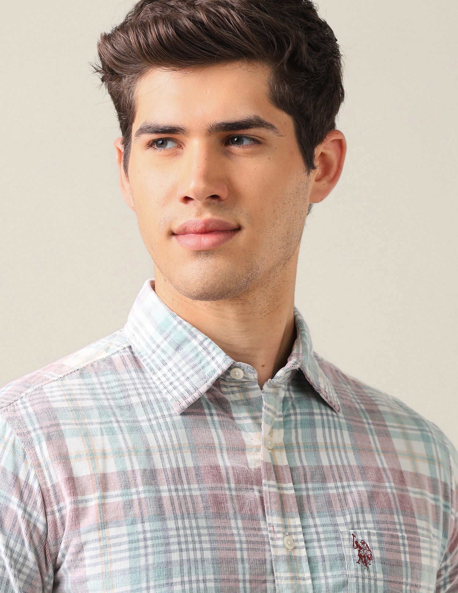 Tailored Fit Corduroy Shirt Orange - U.S. Polo Assn. India | Large