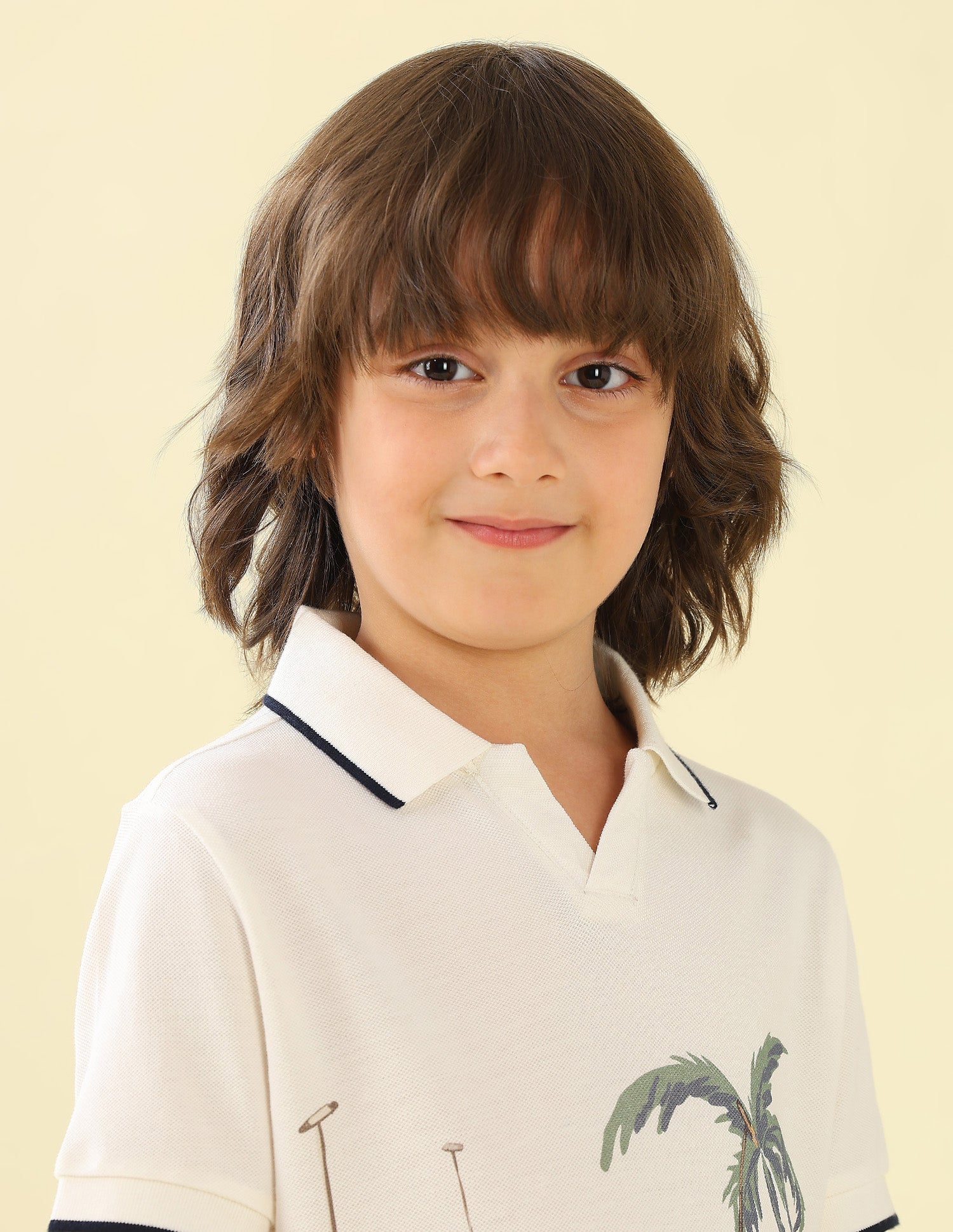 Graphic Brand Printed Regular Fit Polo Shirt Ivory - U.S. Polo Assn. India | Large