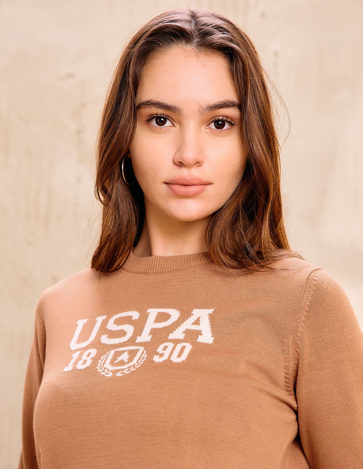 Brand Printed Regular Fit Sweater Brown - U.S. POLO ASSN. | Large