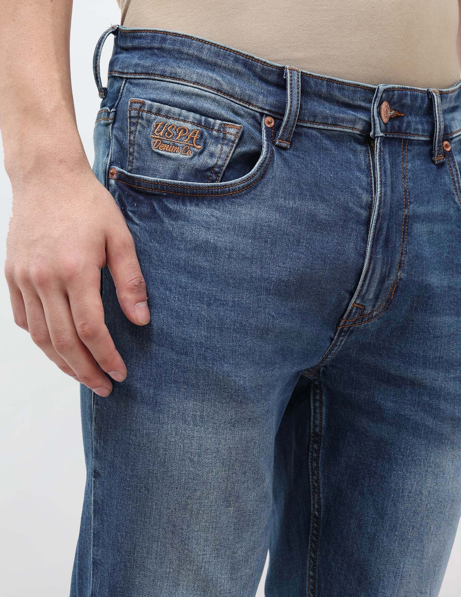 Cole Comfort Cropped Fit Blue Jeans Indigo - U.S. POLO ASSN. | Large